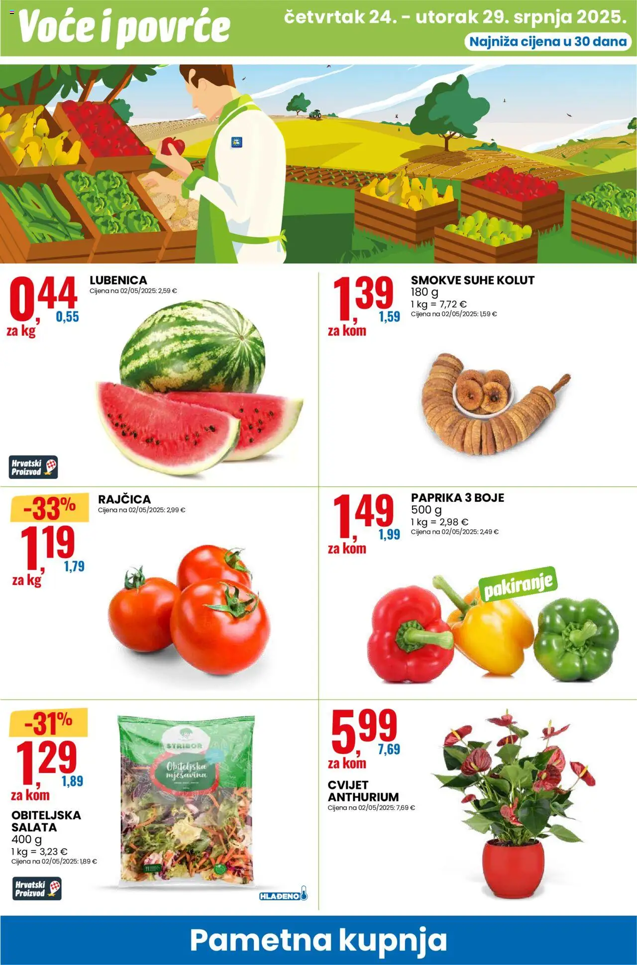 Eurospin katalog | vrijedi od 24.07.2025 | Stranica: 8 | Proizvodi: Salata, Voće, Lubenica, Rajčica