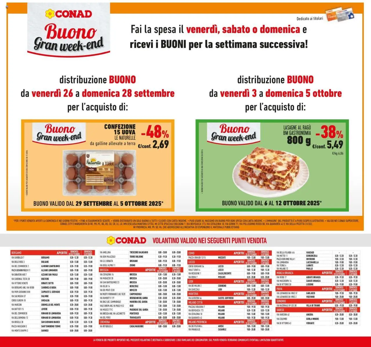 Volantino Conad del 23.09.2025 | Pagina: 29 | Prodotti: Uova, Ragú, Gorgonzola, Grappa