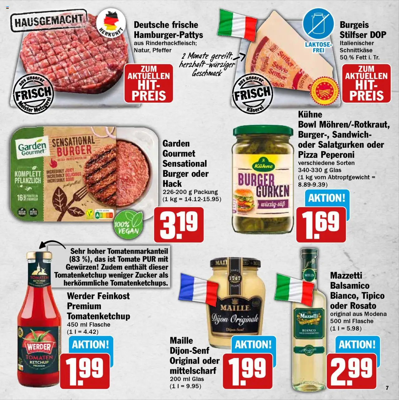 HIT Einfach Grillen - gültig ab dem 11.08.2025 | Seite: 7 | Produkte: Burger, Tomaten, Zucker, Pizza