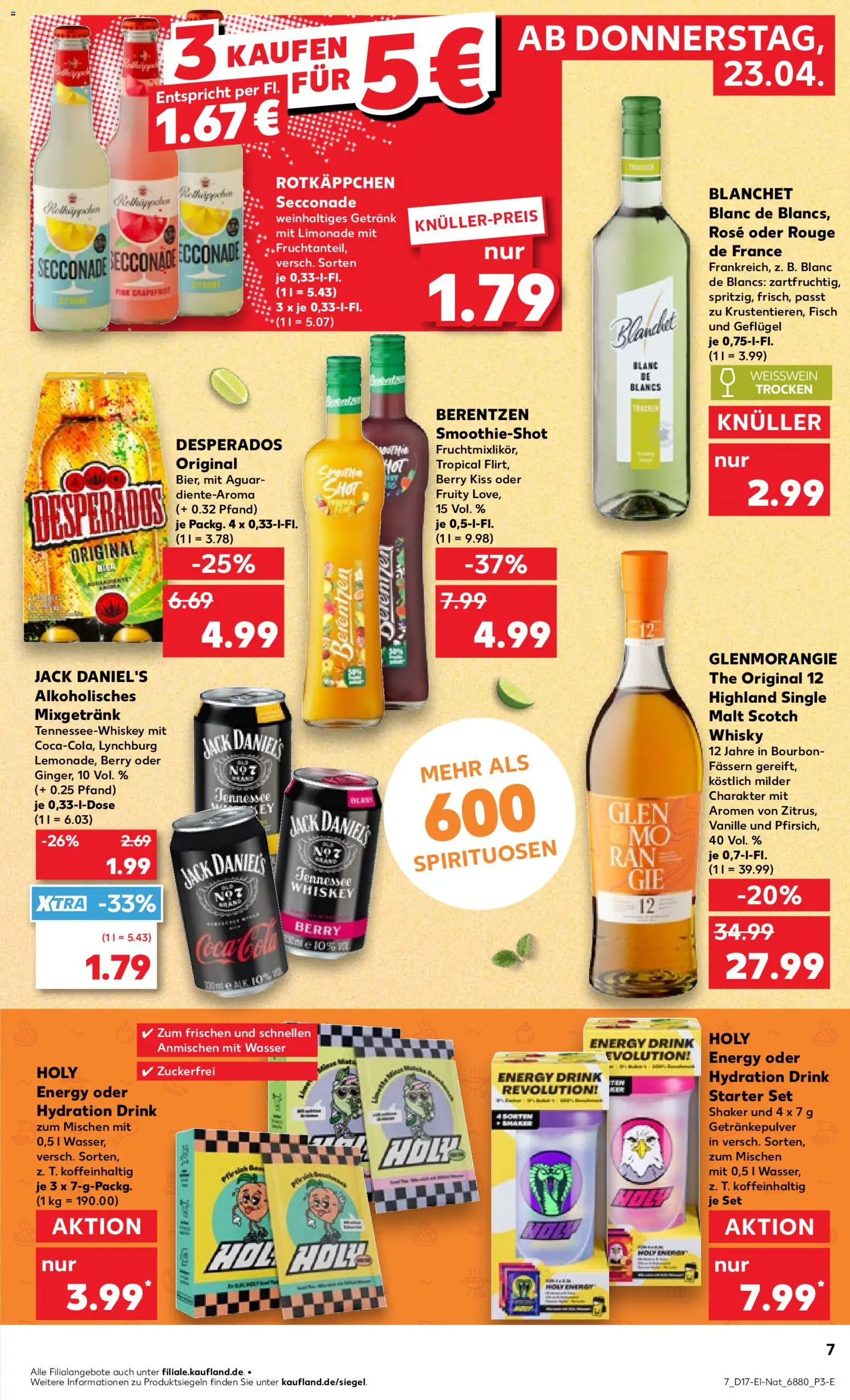 Kaufland Prospekt Völklingen	 – gültig ab 23.04.2026 | Seite: 7 | Produkte: Whisky, Cola, Bier, Desperados