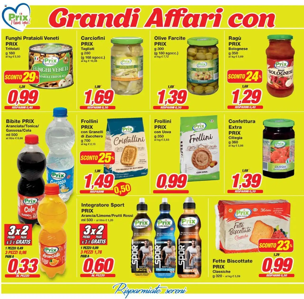 Volantino Prix del 22.08.2025 | Pagina: 4 | Prodotti: Olive, Funghi, Ragú, Frollini