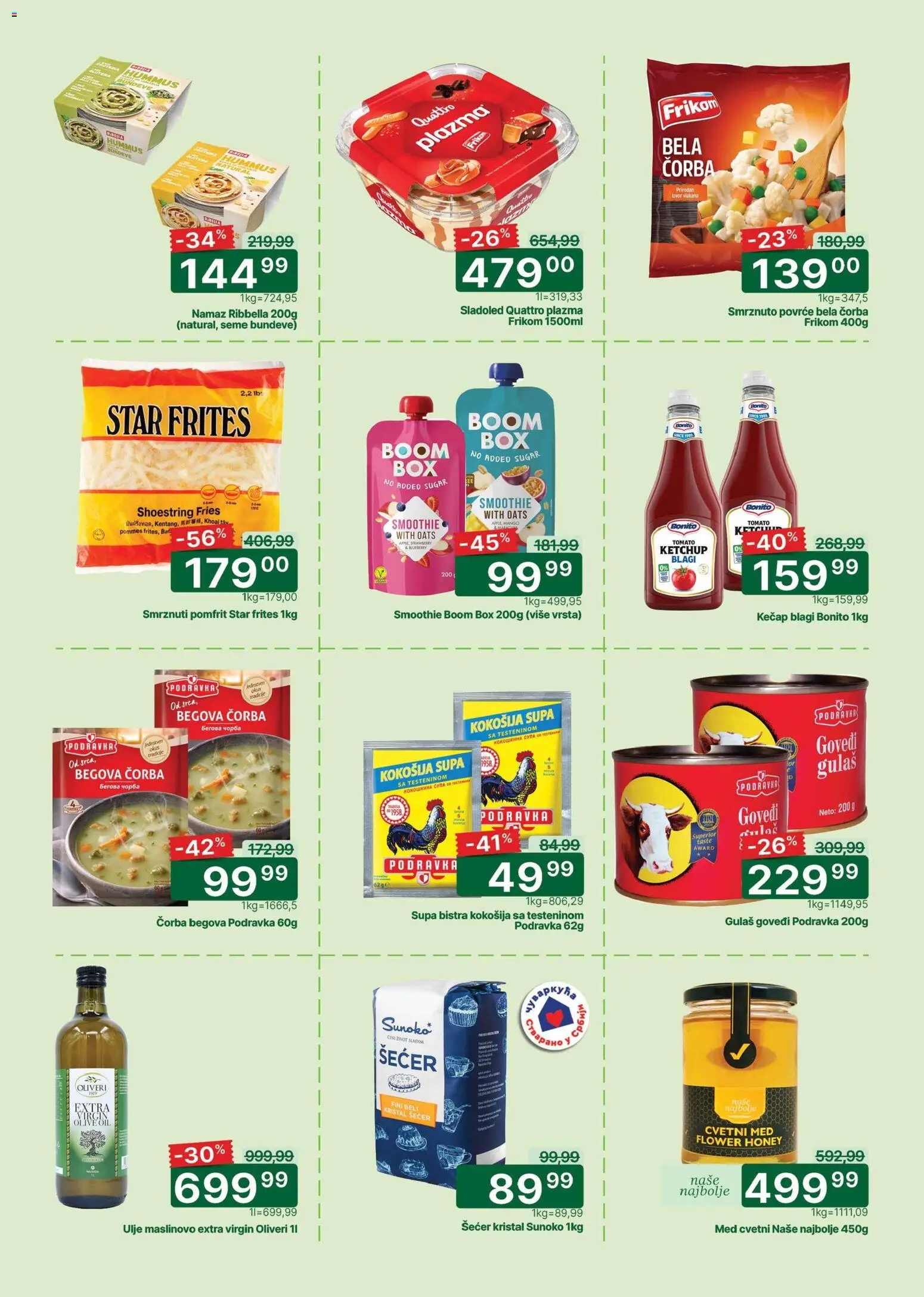 Univerexport katalog - važi od 02.04.2026 | Strana: 4 | Proizvode: Šećer kristal, Šećer, Pomfrit, Med