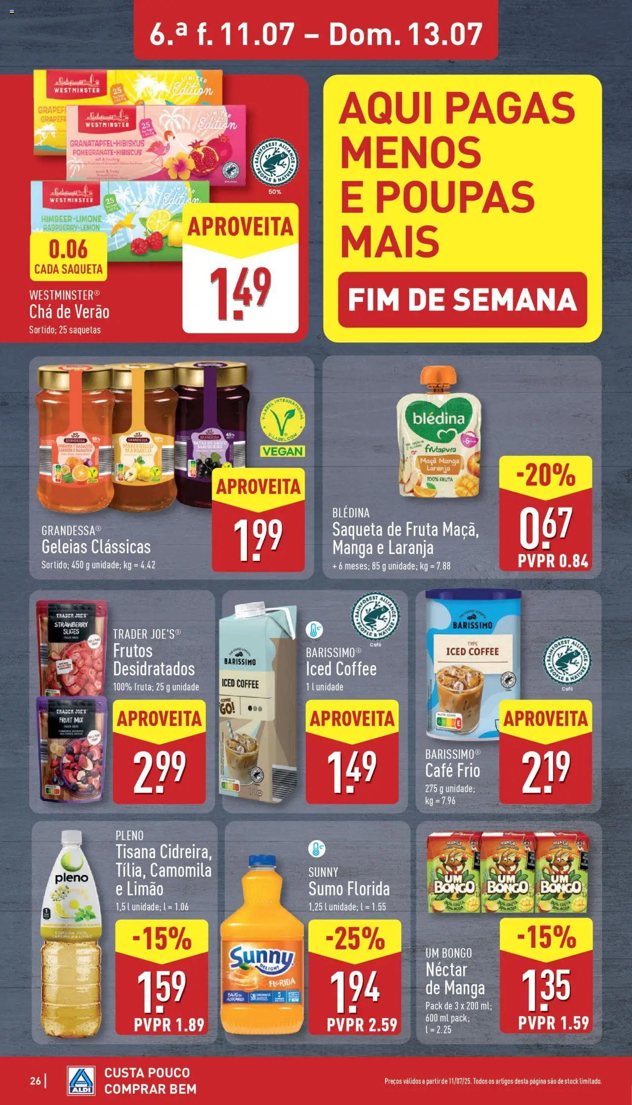 Aldi folheto │ válido de 07.07.2025 | Página: 26 | Produtos: Café, Maça, Sumo, Chá