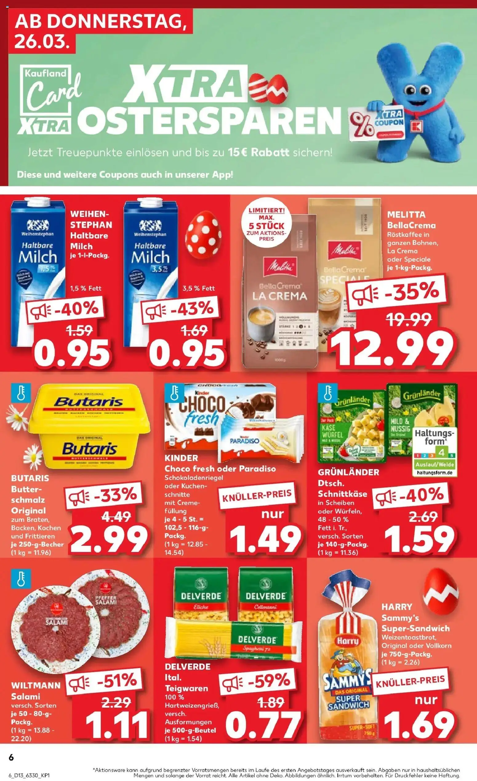 Kaufland Prospekt Salzgitter	 – gültig ab 26.03.2026 | Seite: 6 | Produkte: Toast, Haltbare milch, Creme, Grunlander