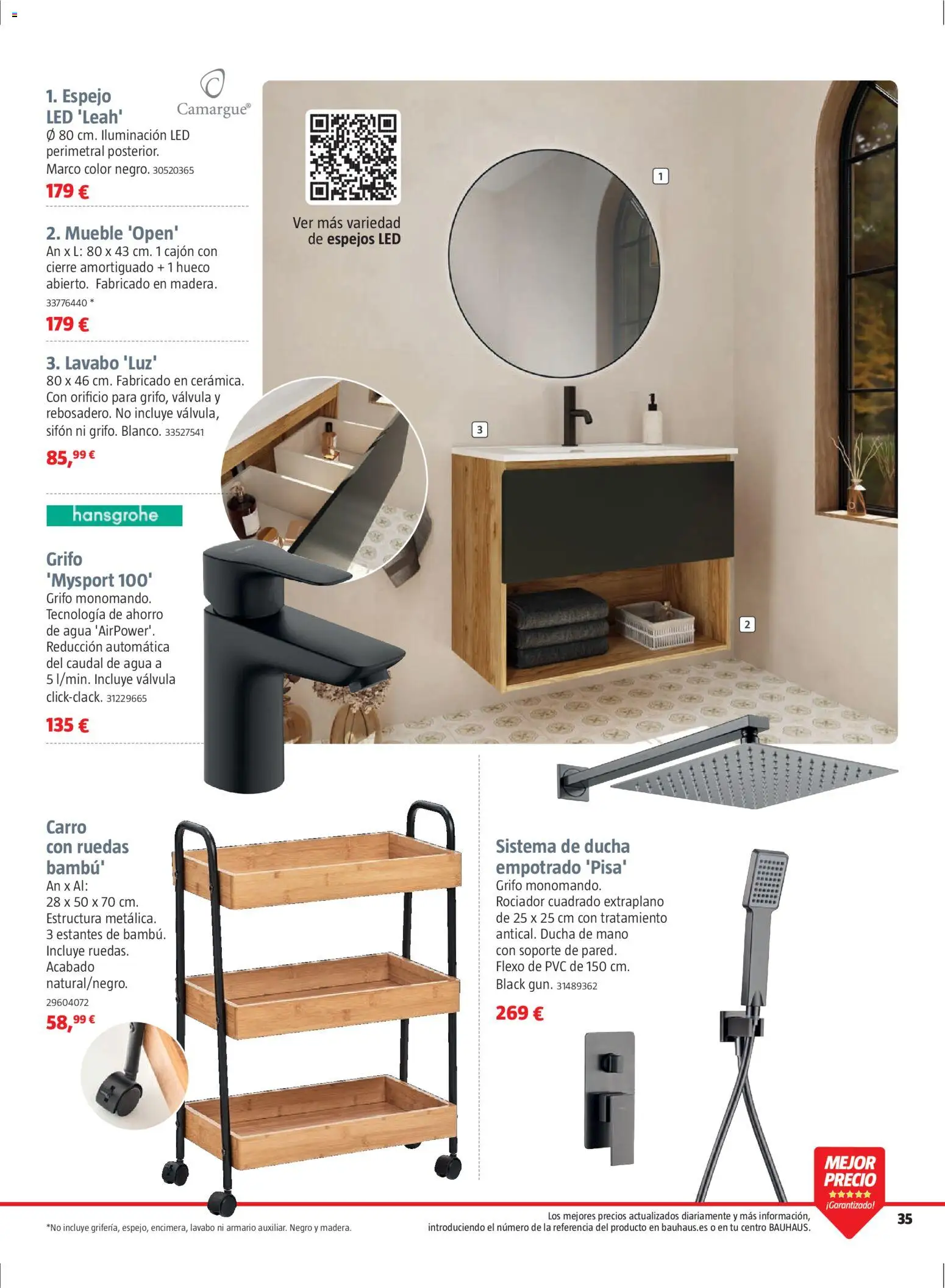 Bauhaus folleto Renueva │ válido desde el 02.03.2026 | Página: 35 | Productos: Galette de chaise, Armario, Lavabo, Espejo