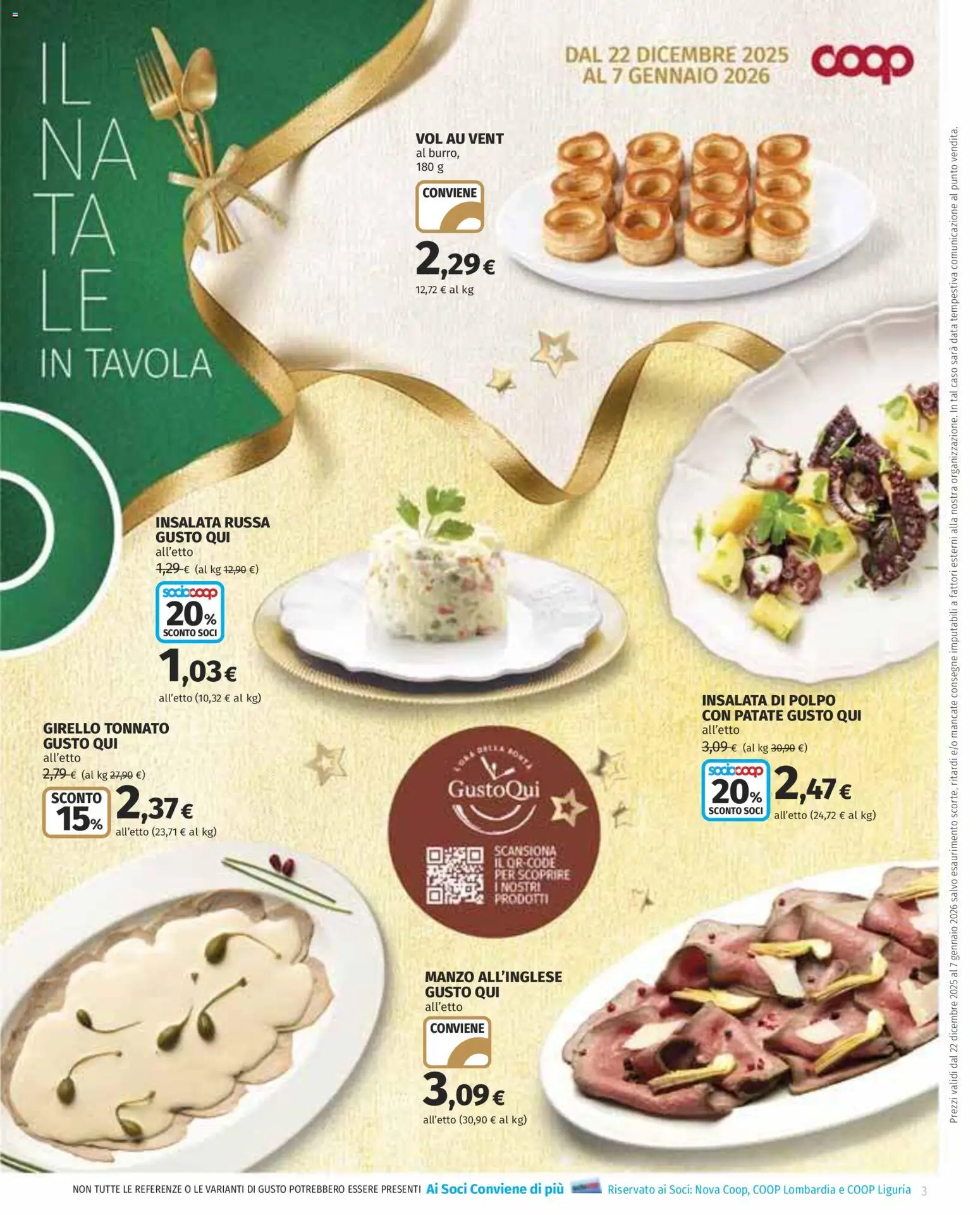 Volantino COOP del 22.12.2025 | Pagina: 3 | Prodotti: Manzo, Patate, Girello, Insalata russa