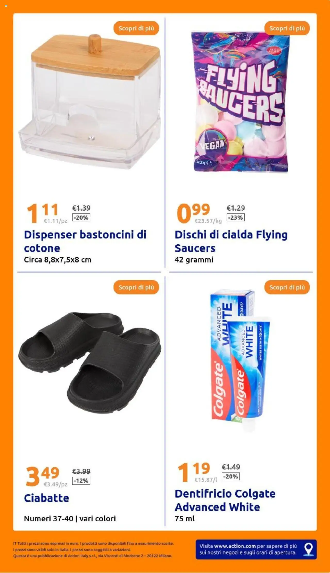Volantino Action del 06.08.2025 | Pagina: 31 | Prodotti: Dentifricio, Ciabatte