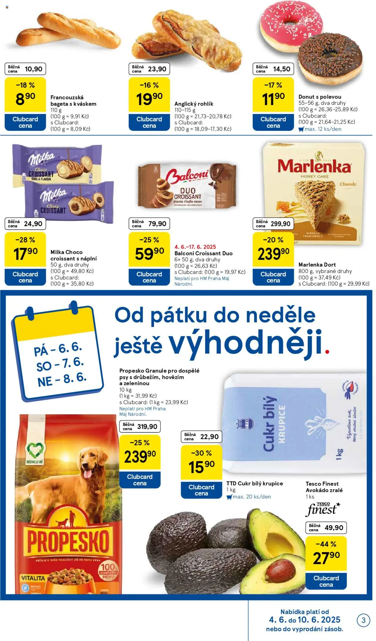 Tesco leták - Hypermarket od 04.06.2025 | Strana: 3 | Produkty: Granule, Rohlík, Krupice, Propesko granule
