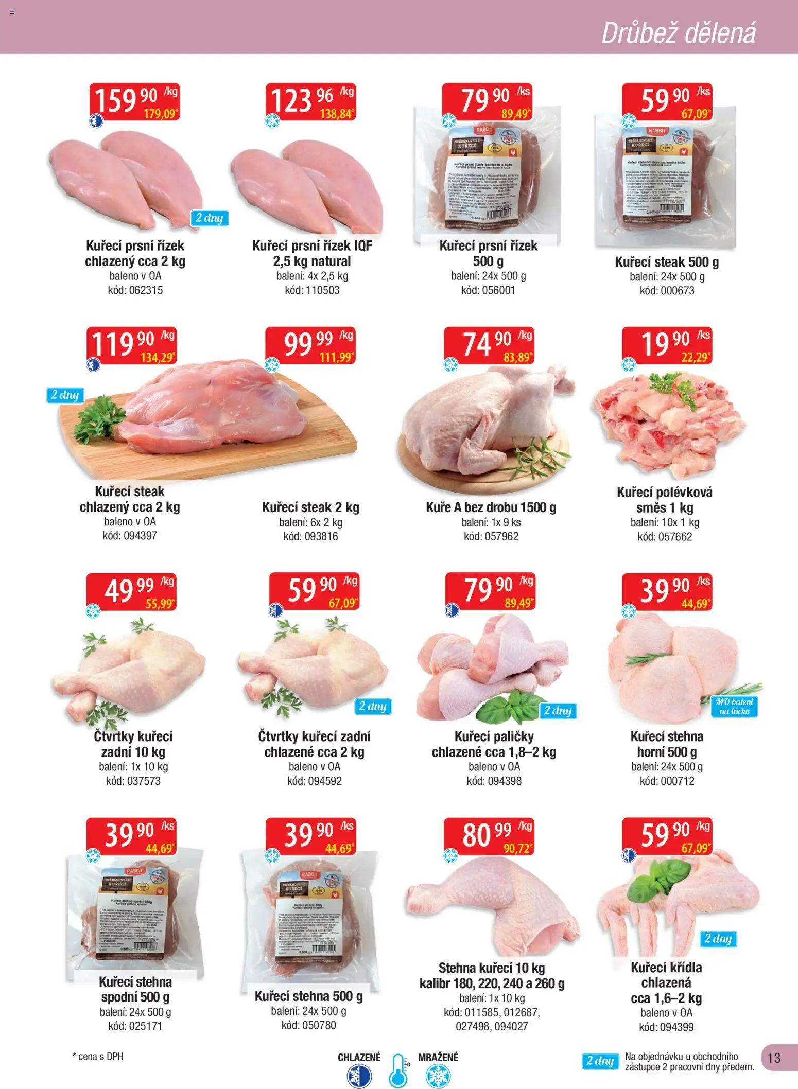 Astur & Qanto leták - Velkoobchod fresh 01/2026 od 01.01.2026 | Strana: 13 | Produkty: Kuřecí čtvrtky, Steak, Kuře, Kuřecí paličky