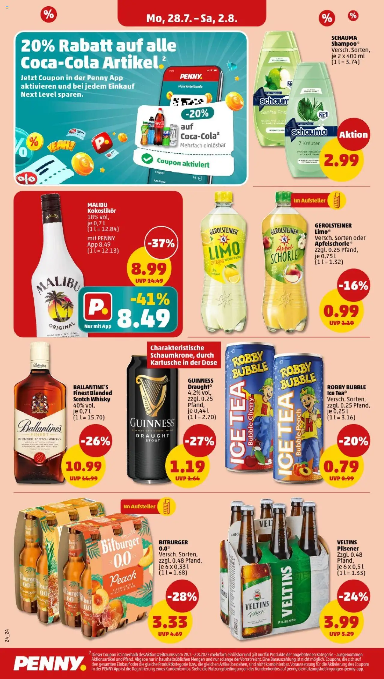 Penny - Niedersachsen - gültig ab dem 28.07.2025 | Seite: 20 | Produkte: Bitburger, Schauma shampoo, Rum, Zitrone