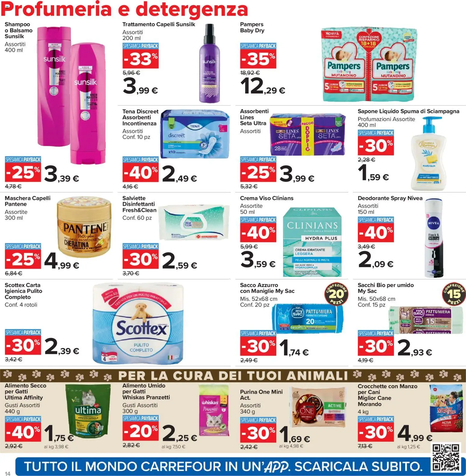 Volantino Carrefour del 07.04.2026 | Pagina: 14 | Prodotti: Balsamo, Manzo, Crema viso, Pampers