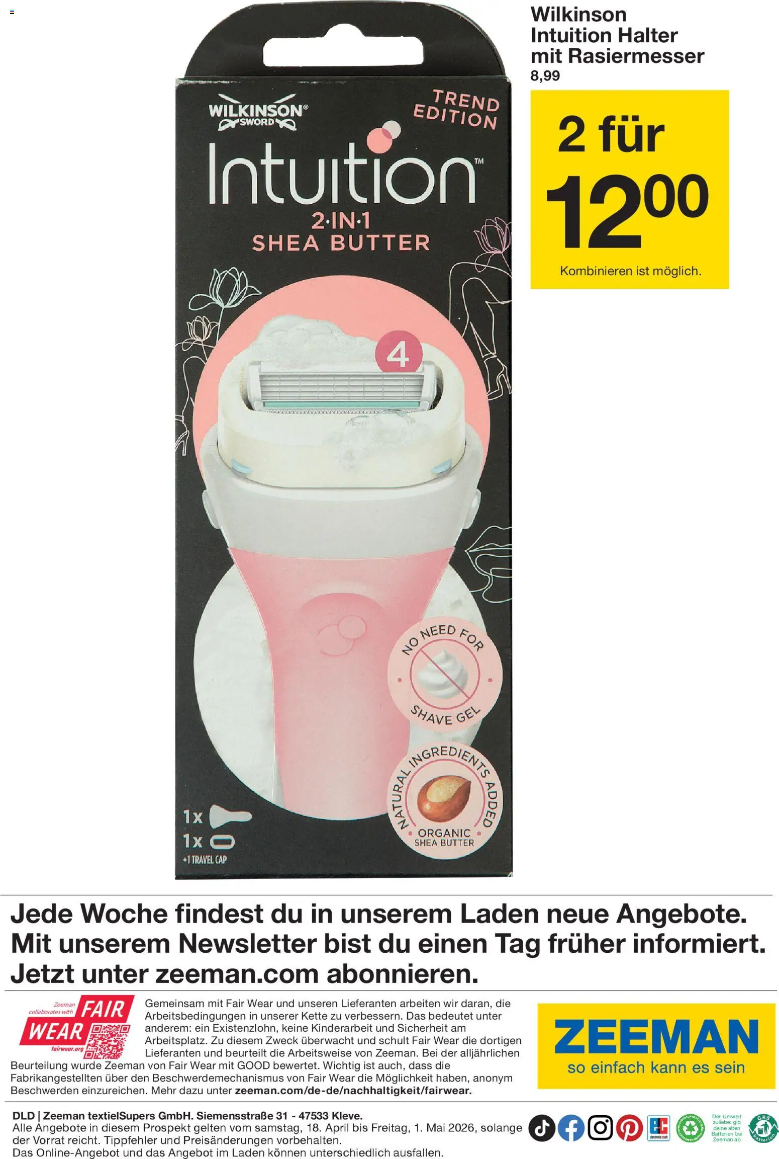 Zeeman Prospekt 	 – gültig ab 18.04.2026 | Seite: 33 | Produkte: Batterien, Butter