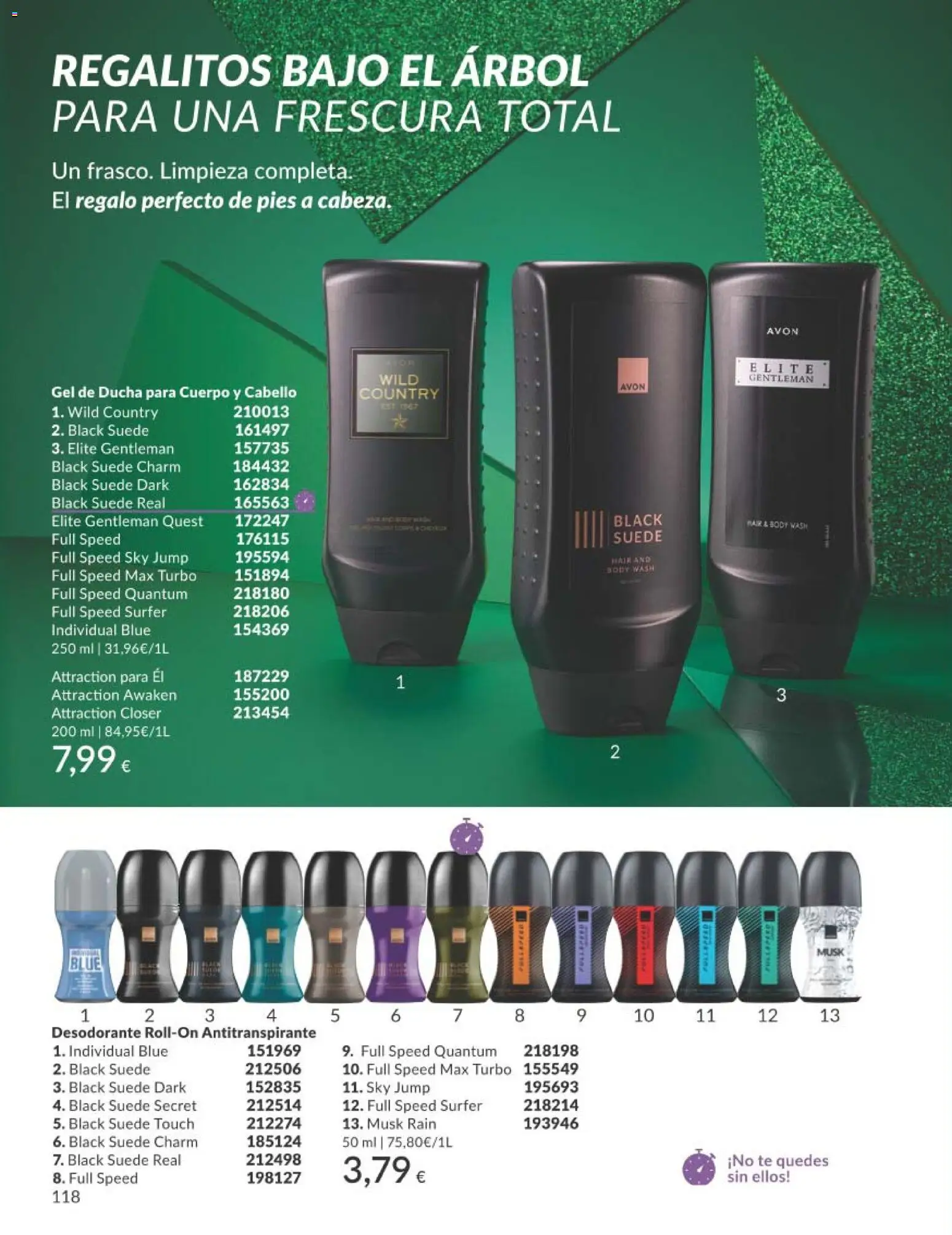 Catálogo AVON campaña 11 Black Friday │ válido desde el 01.11.2025 | Página: 118 | Productos: Gel de ducha, Antitranspirante, Té, Ducha