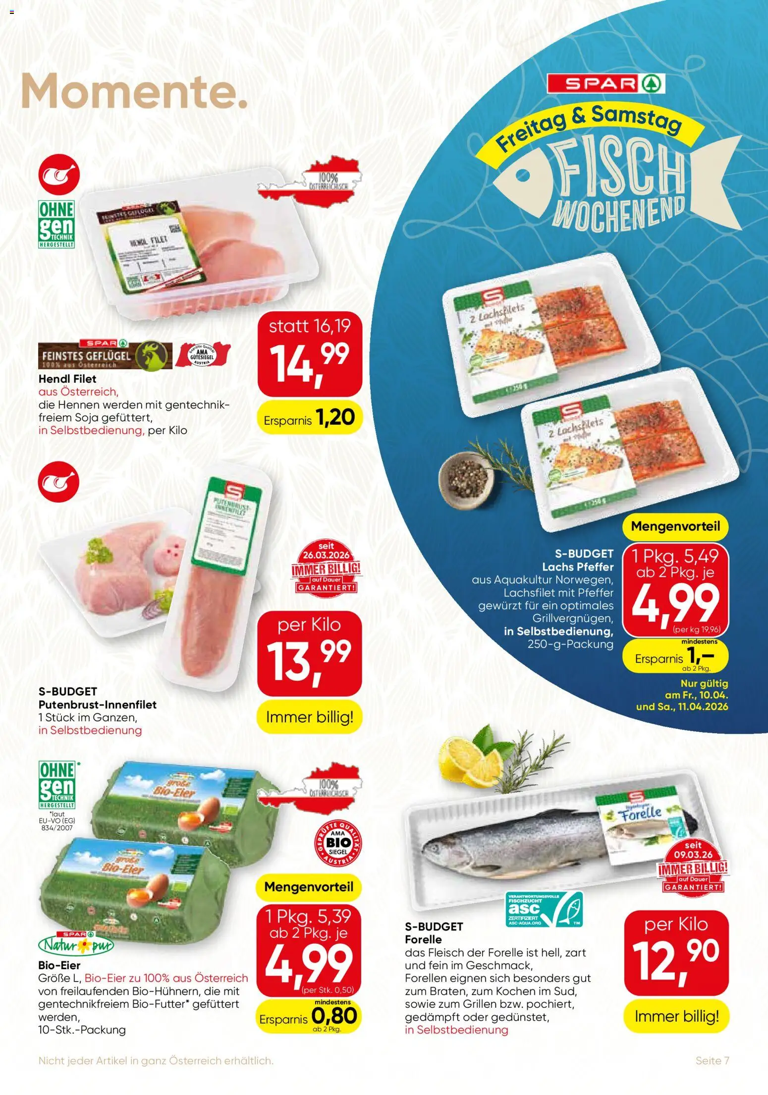 SPAR Gourmet Flugblatt gültig ab 09.04.2026 | Seite: 7 | Produkte: Pfeffer, Fisch