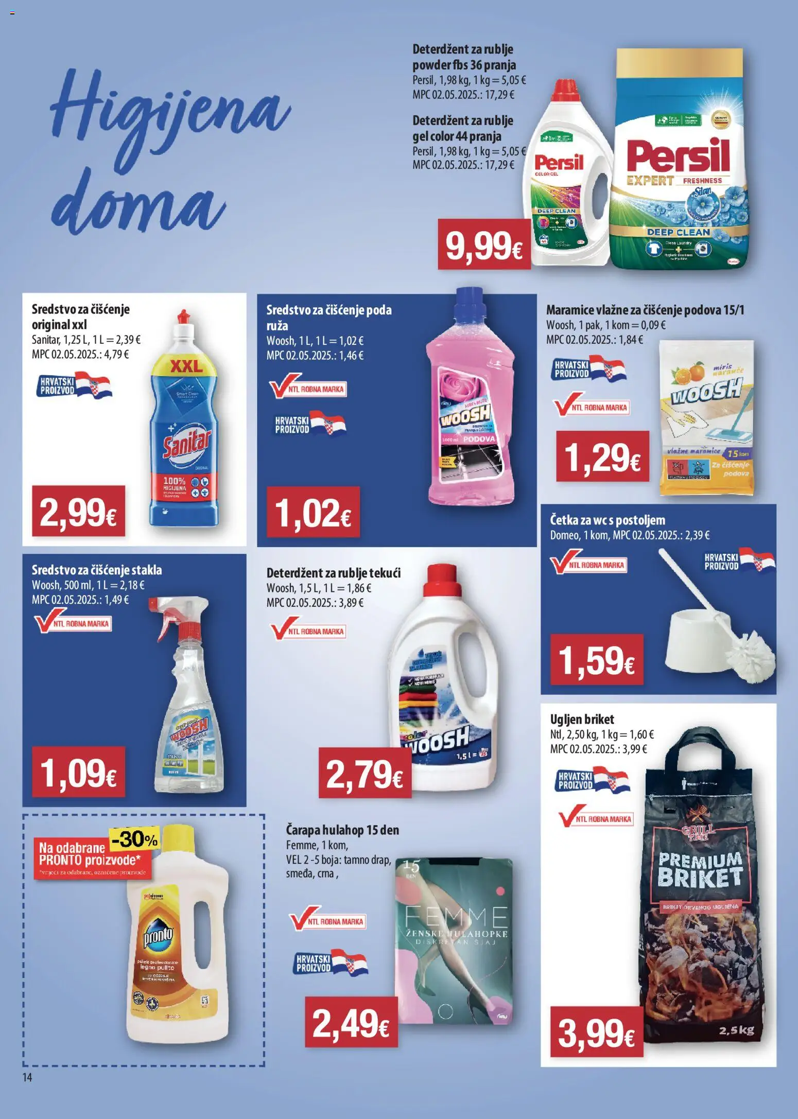 NTL katalog | vrijedi od 15.04.2026 | Stranica: 14 | Proizvodi: Četka, Deterdžent, Četka za wc, Persil