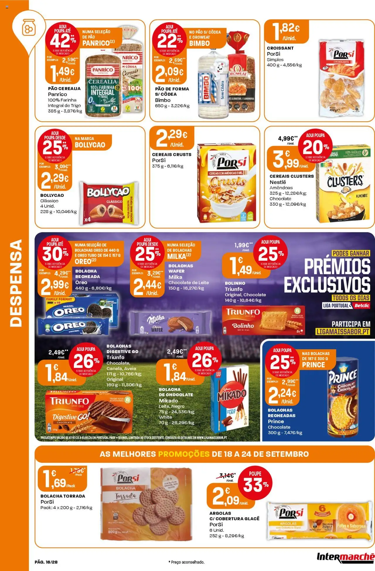 Intermarché folheto │ válido de 18.09.2025 | Página: 16 | Produtos: Leite, Nestlé, Abóbora, Mel