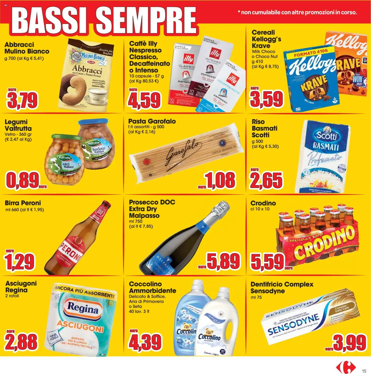 Volantino Carrefour del 02.12.2025 | Pagina: 15 | Prodotti: Legumi, Dentifricio, Riso, Panna