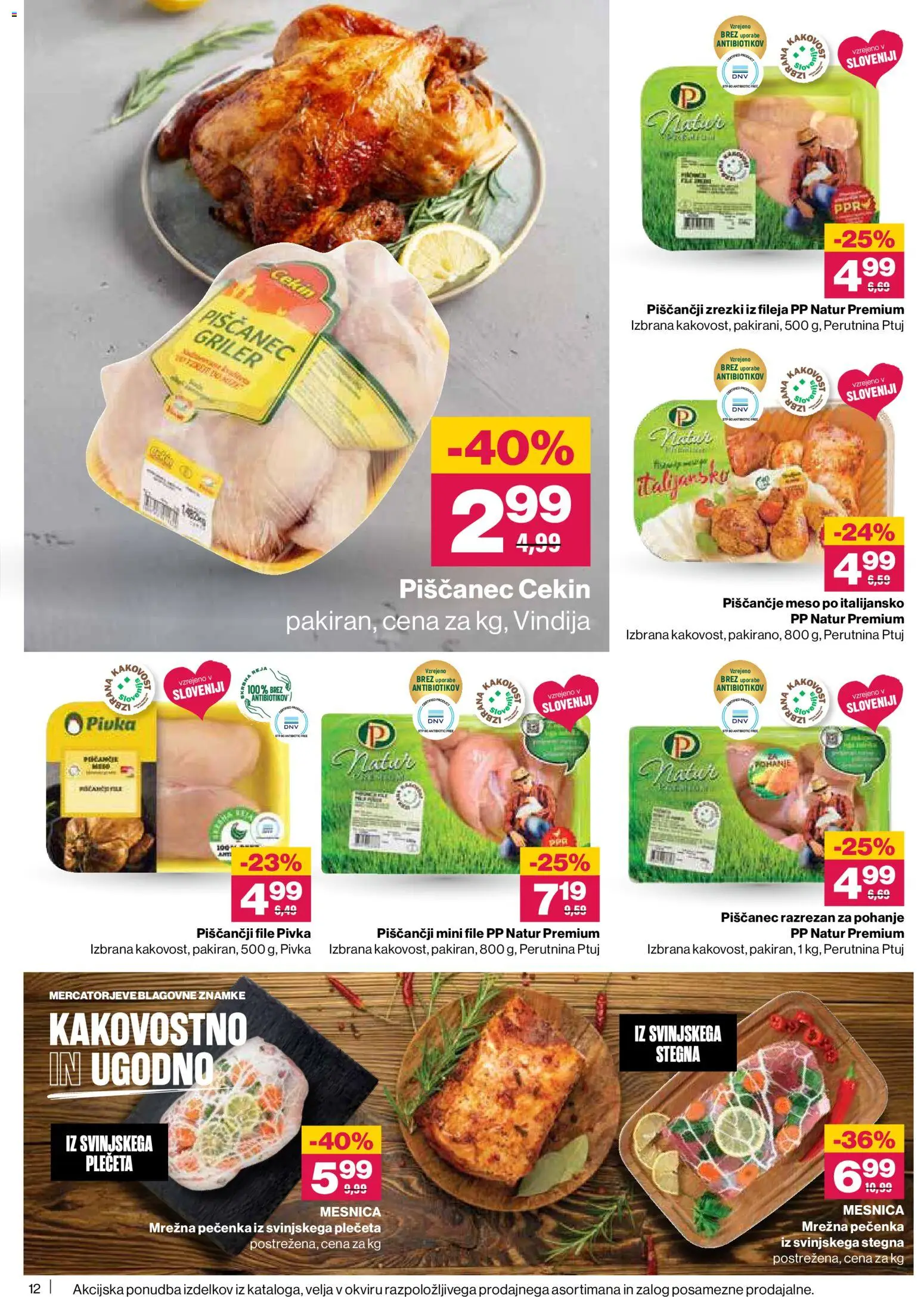 Novi Mercator katalog ponudbe – veljaven od 20.11.2025 | Stran: 12 | Izdelki: Zrezki, Piscancje meso
