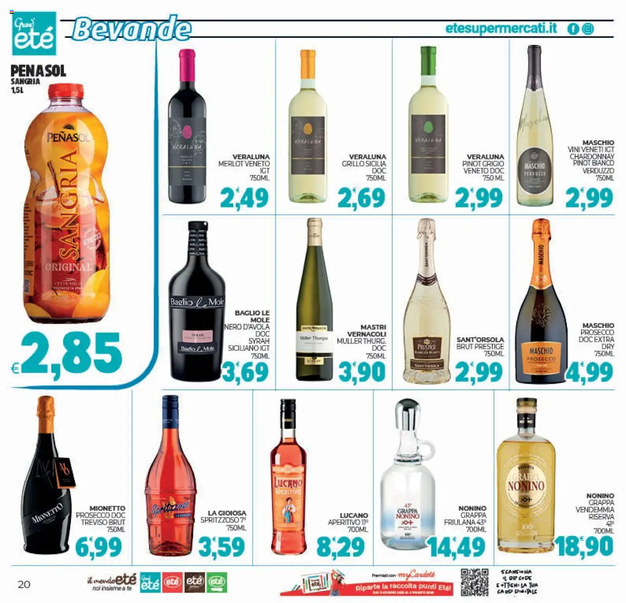 Volantino Eté del 19.08.2025 | Pagina: 20 | Prodotti: Tè, Prosecco, Grappa, Aperitivo