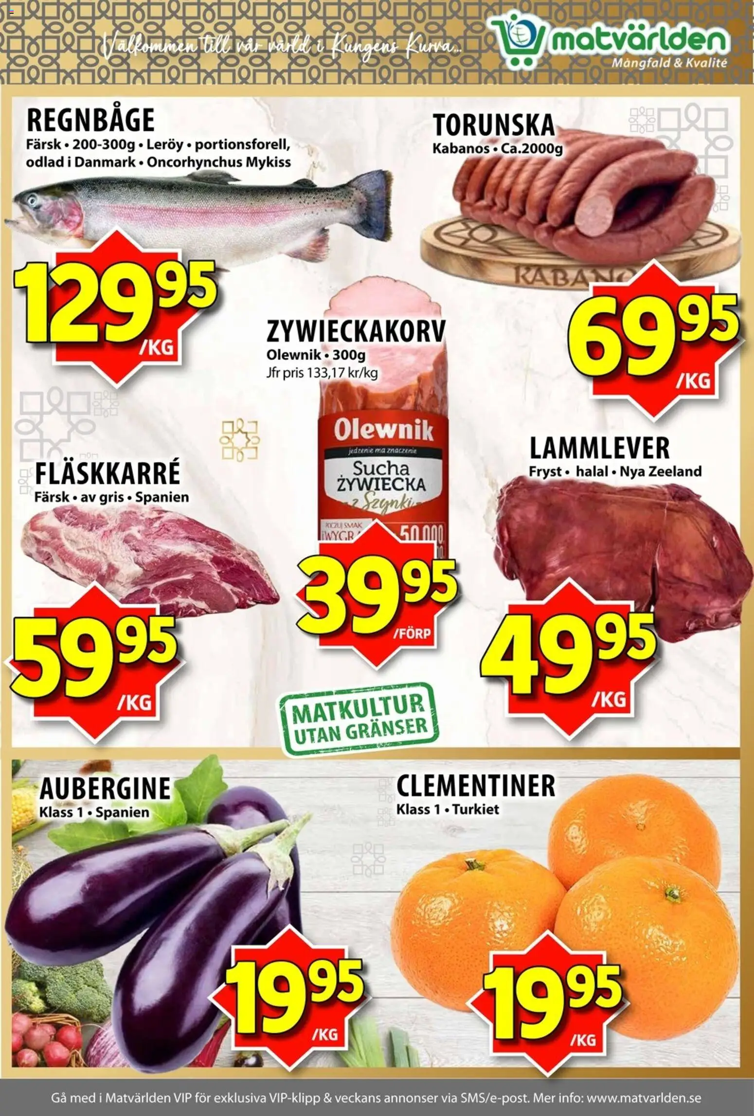 Matvärlden reklamblad aktuell från 20.04.2026 | Sida: 2 | Produkter: Aubergine