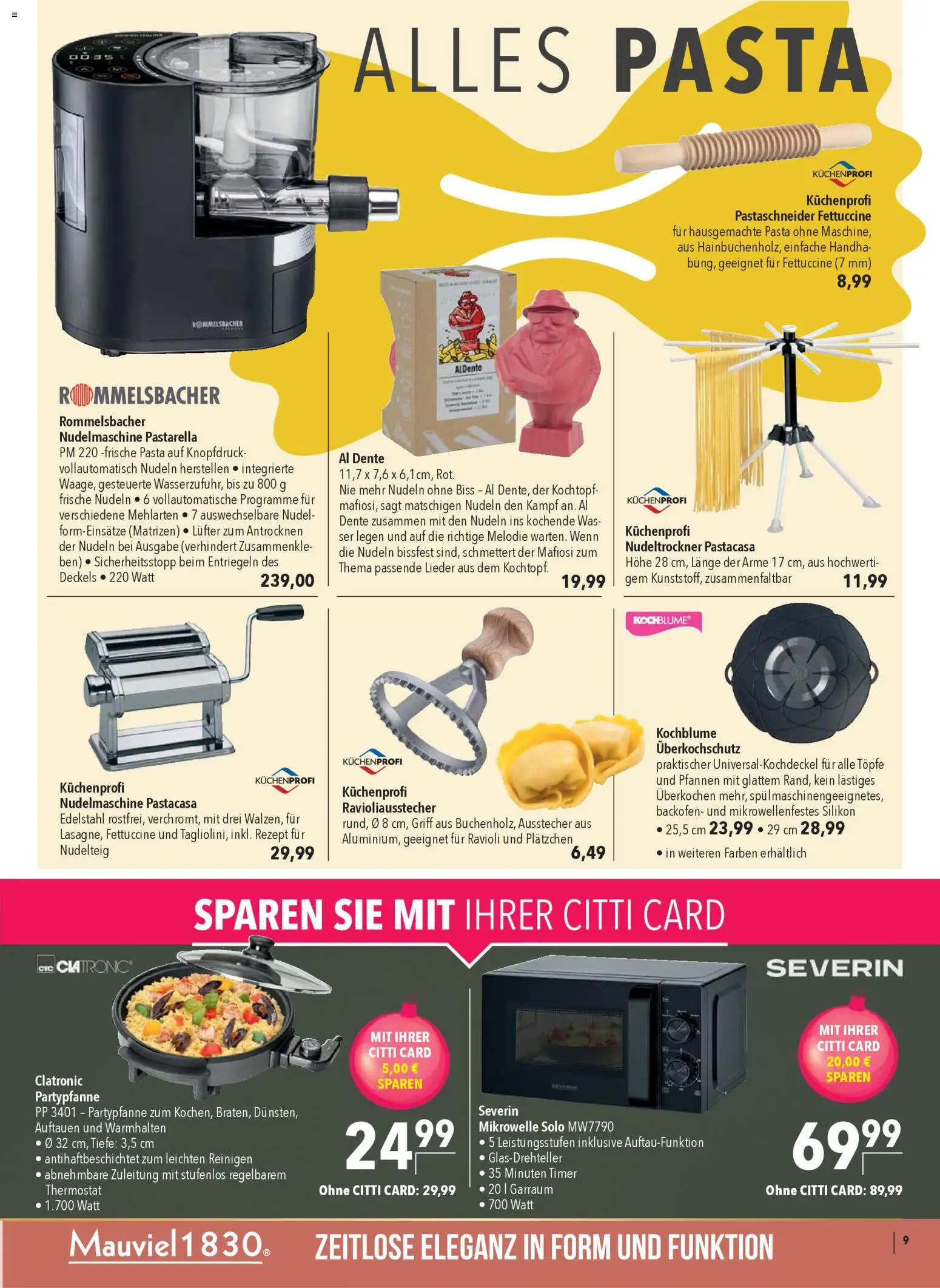 CITTI Markt  Ideen fürs Fest – gültig ab 26.11.2025 | Seite: 9 | Produkte: Mikrowelle, Backofen, Pasta, Nudeln