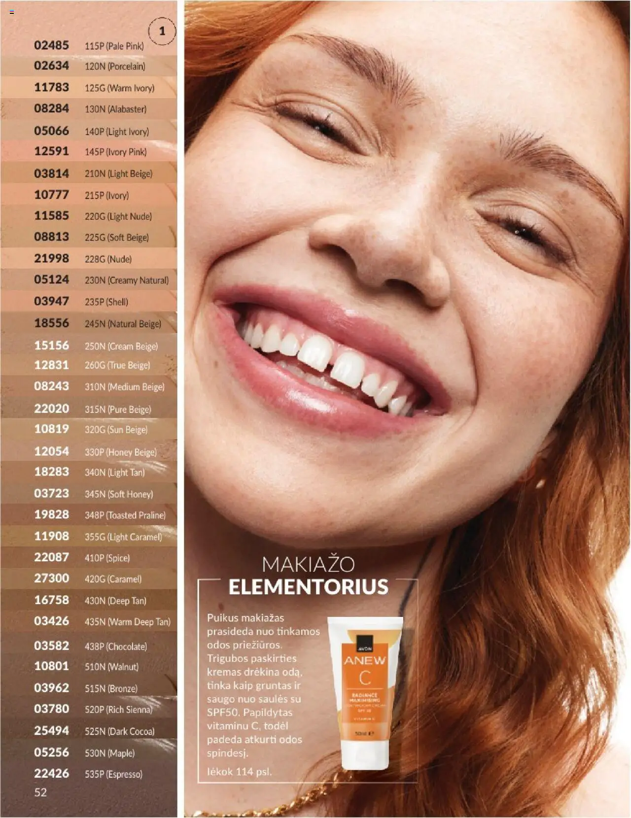 AVON - Leidinys│galioja nuo 01.08.2025 | Puslapis: 52 | Prekių: Makiažas, Kremas