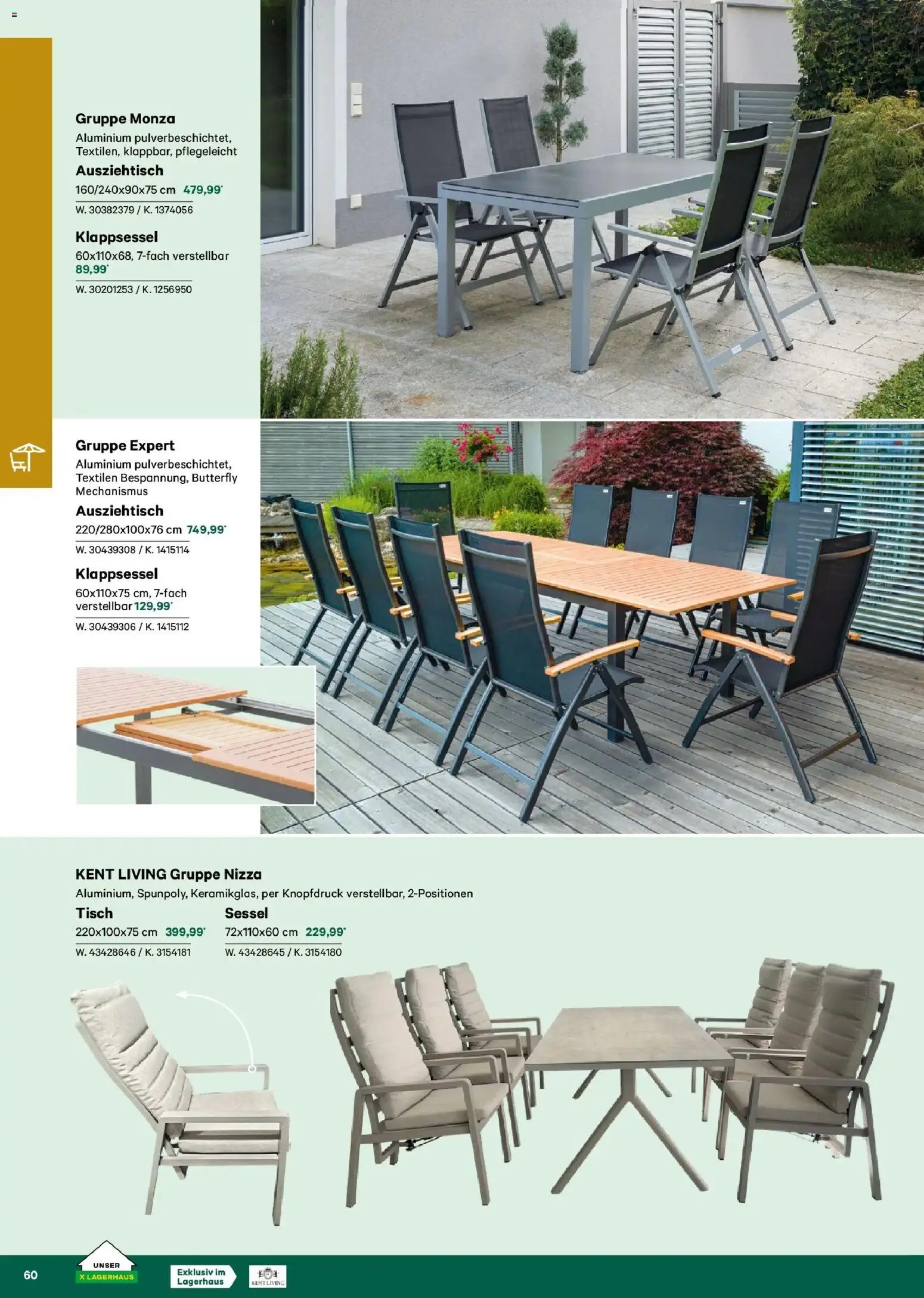 Lagerhaus Garten & Freizeit Katalog 2026 - Wien, Innsbruck gültig ab 01.03.2026 | Seite: 60 | Produkte: Sessel, Tisch