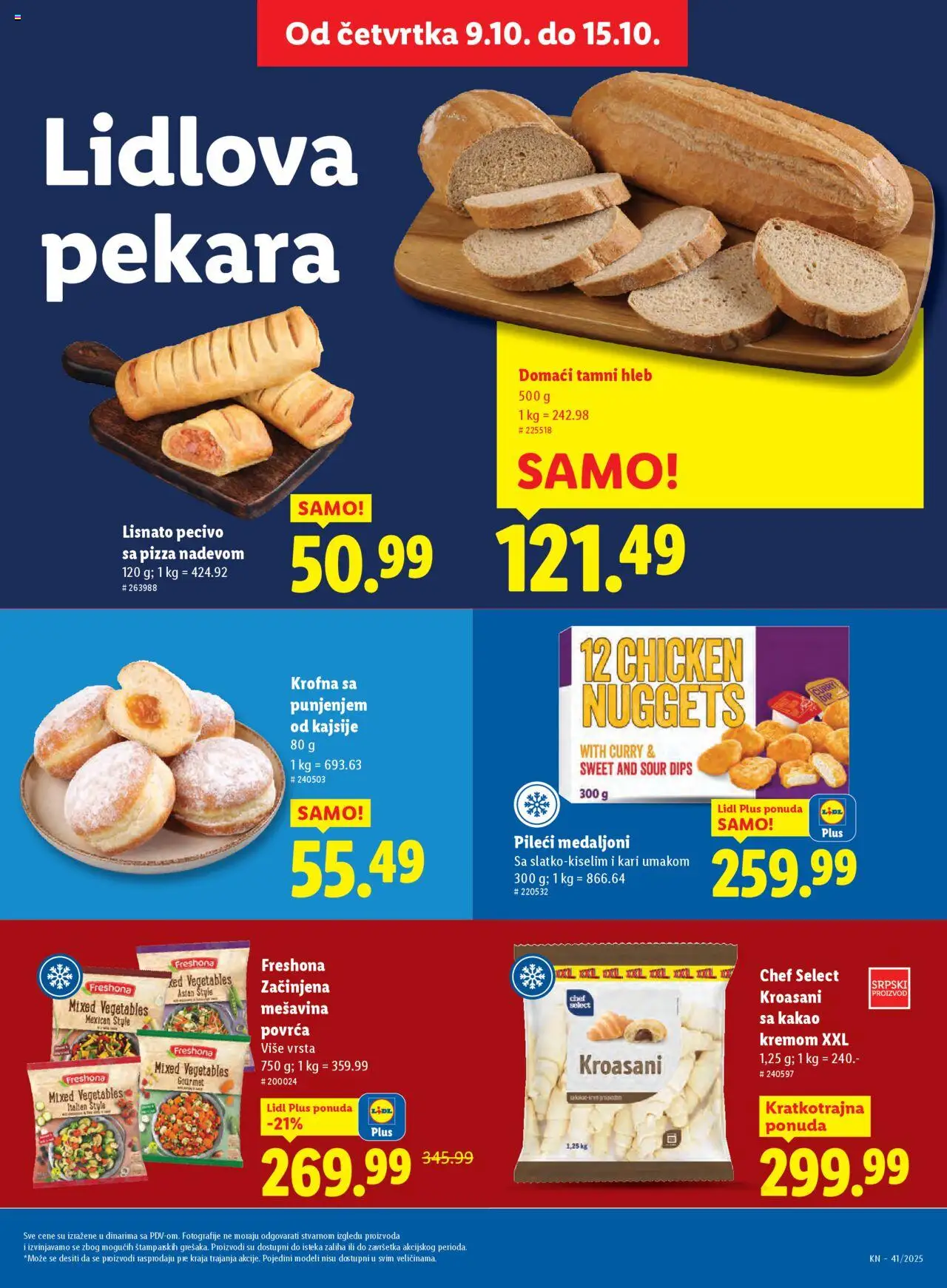 Lidl katalog - važi od 09.10.2025 | Strana: 9 | Proizvode: Pekara, Chicken nuggets, Hleb, Pecivo