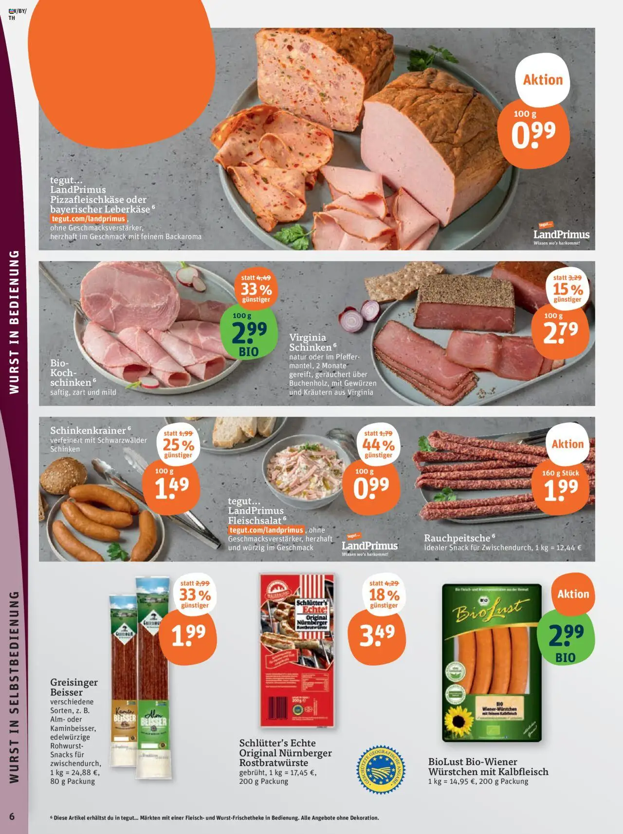 Tegut Prospekt - gültig ab dem 28.07.2025 | Seite: 8 | Produkte: Pfeffer, Wurst, Schinken, Fleisch