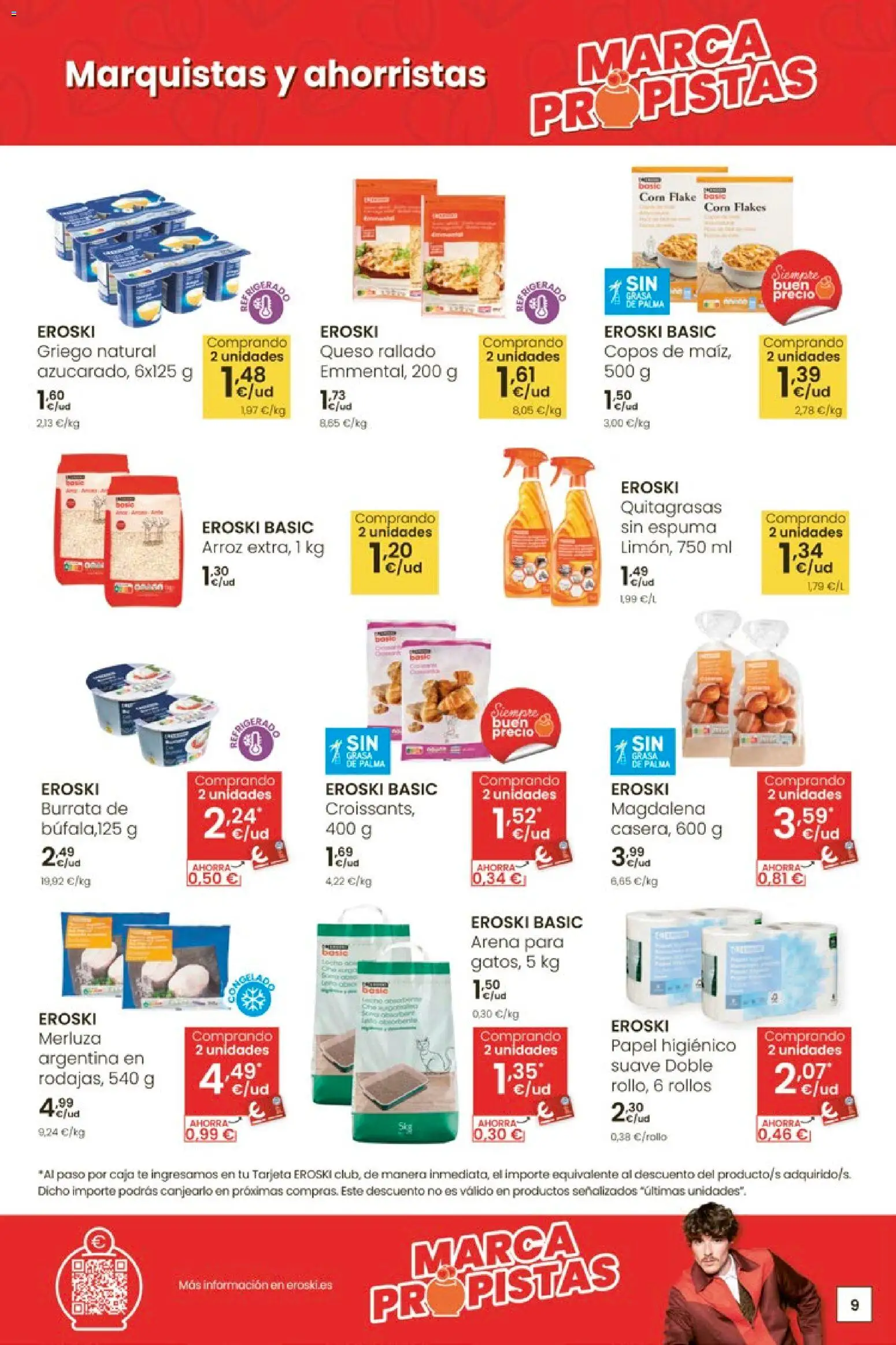 Eroski - Carnaval del ahorro │ válido desde el 29.01.2026 | Página: 9 | Productos: Queso, Queso rallado, Té, Caja