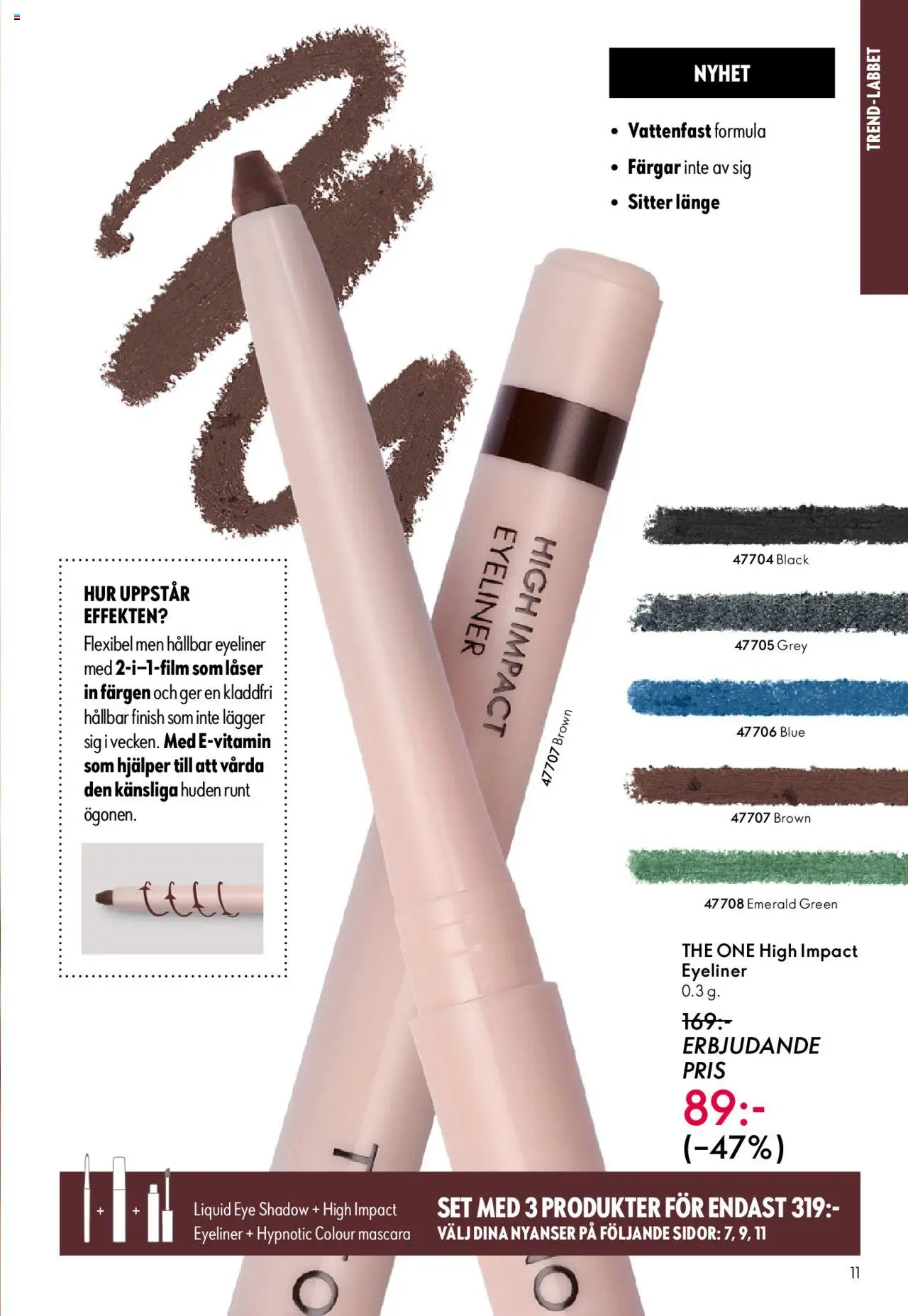Oriflame reklamblad aktuell från 14.09.2025 | Sida: 11 | Produkter: Mascara, Eyeliner, Set