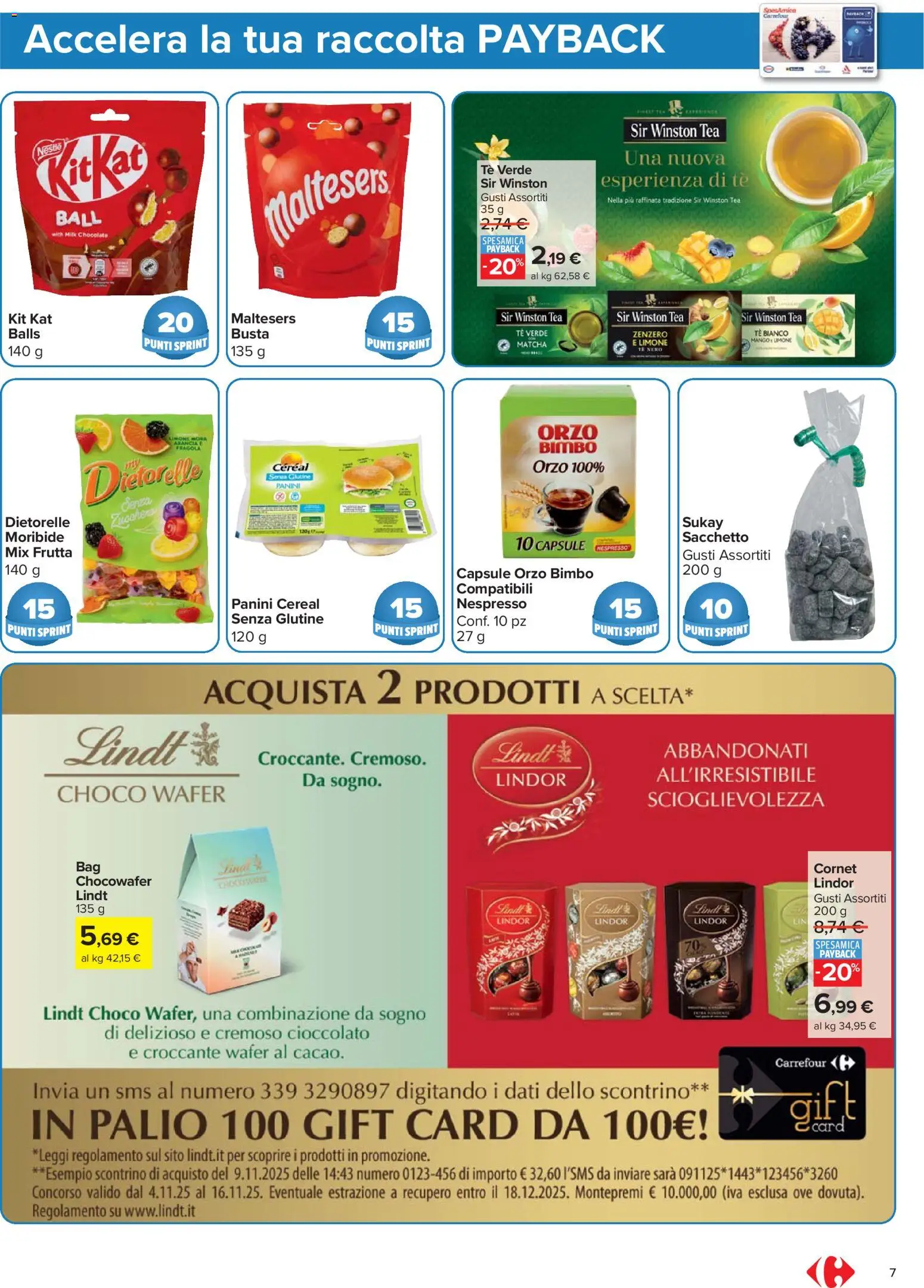 Volantino Carrefour del 04.11.2025 | Pagina: 7 | Prodotti: Cioccolato, Tè, Zucchero, Arancia