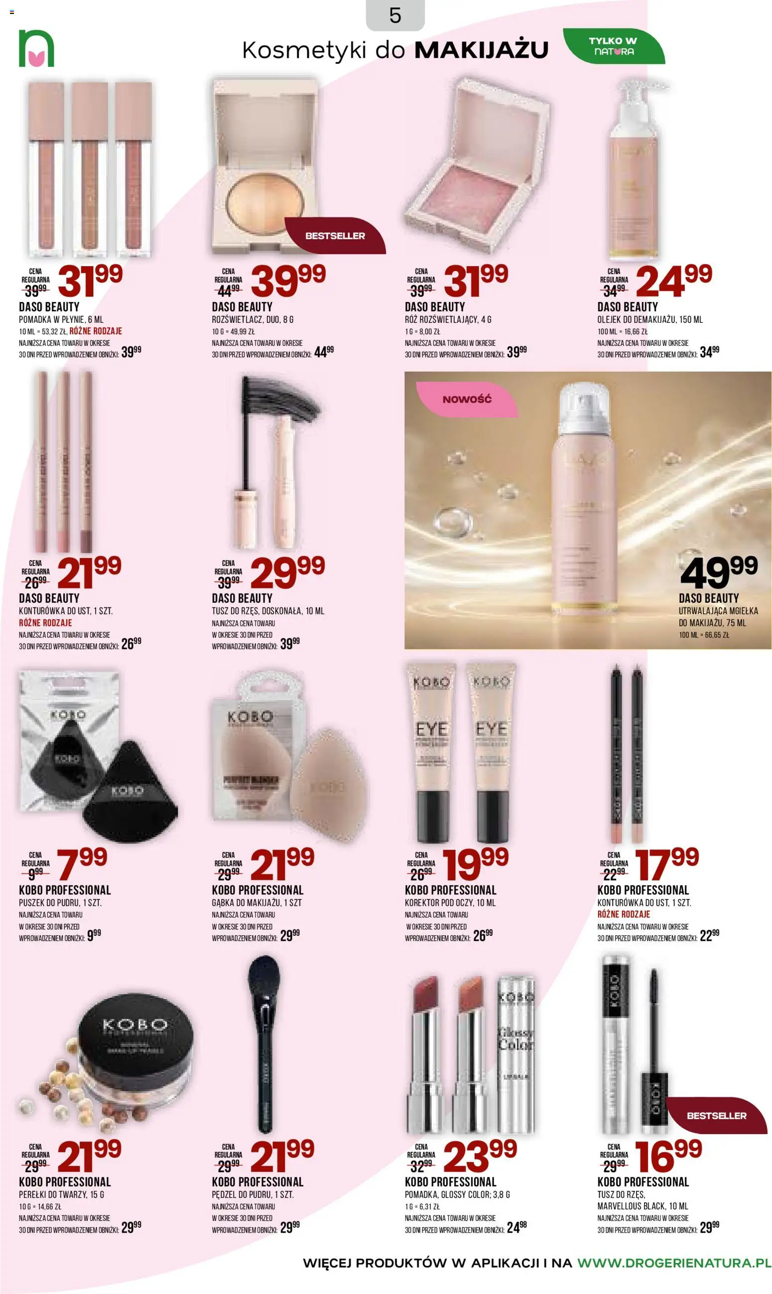 Drogerie Natura gazetka od 17.04.2026 | Strona: 5 | Produkty: Pędzel, Róż, Gąbka, Konturówka