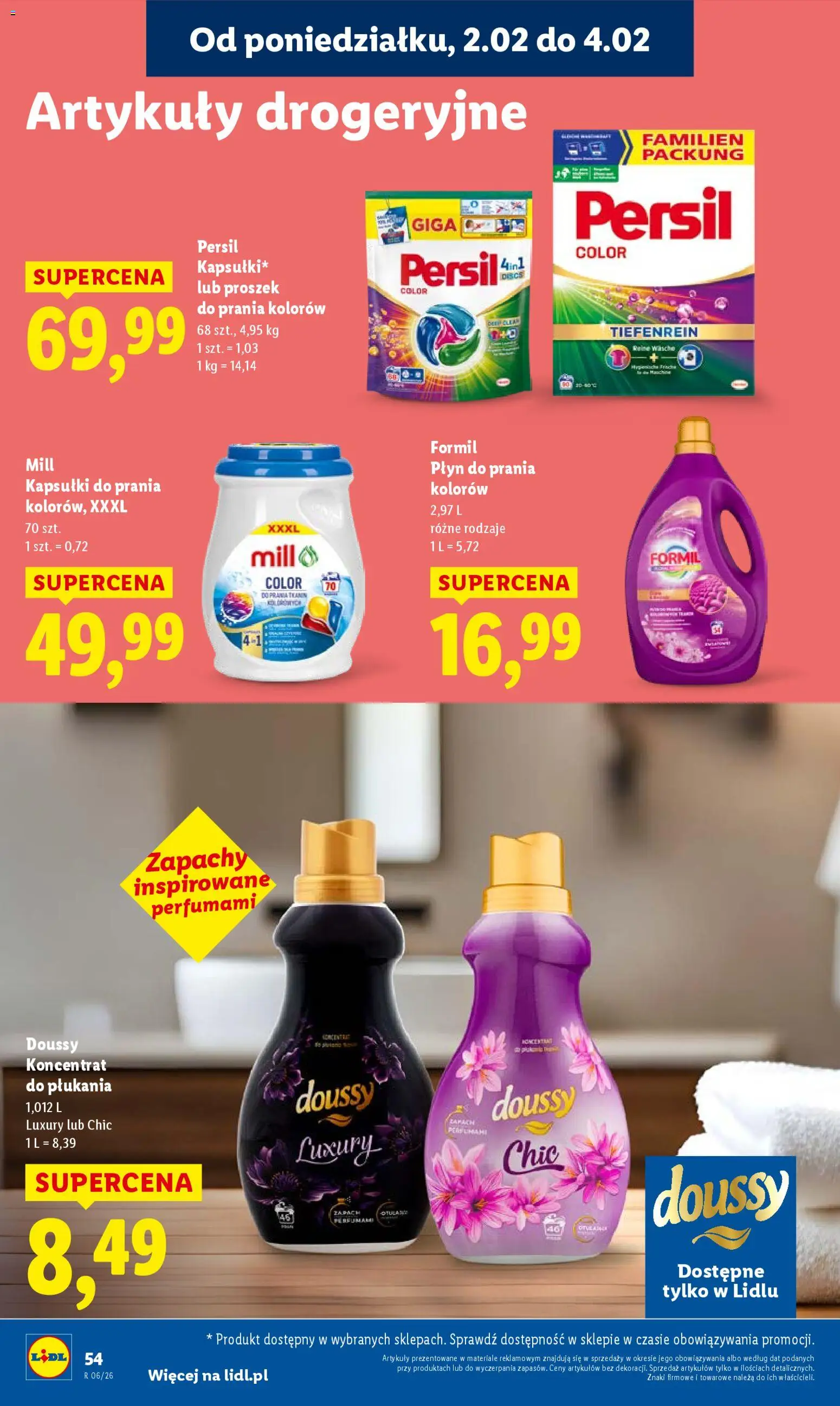 Lidl Gazetka od 02.02.2026 | Strona: 54 | Produkty: Persil, Zapach, Kapsułki do prania, Proszek do prania