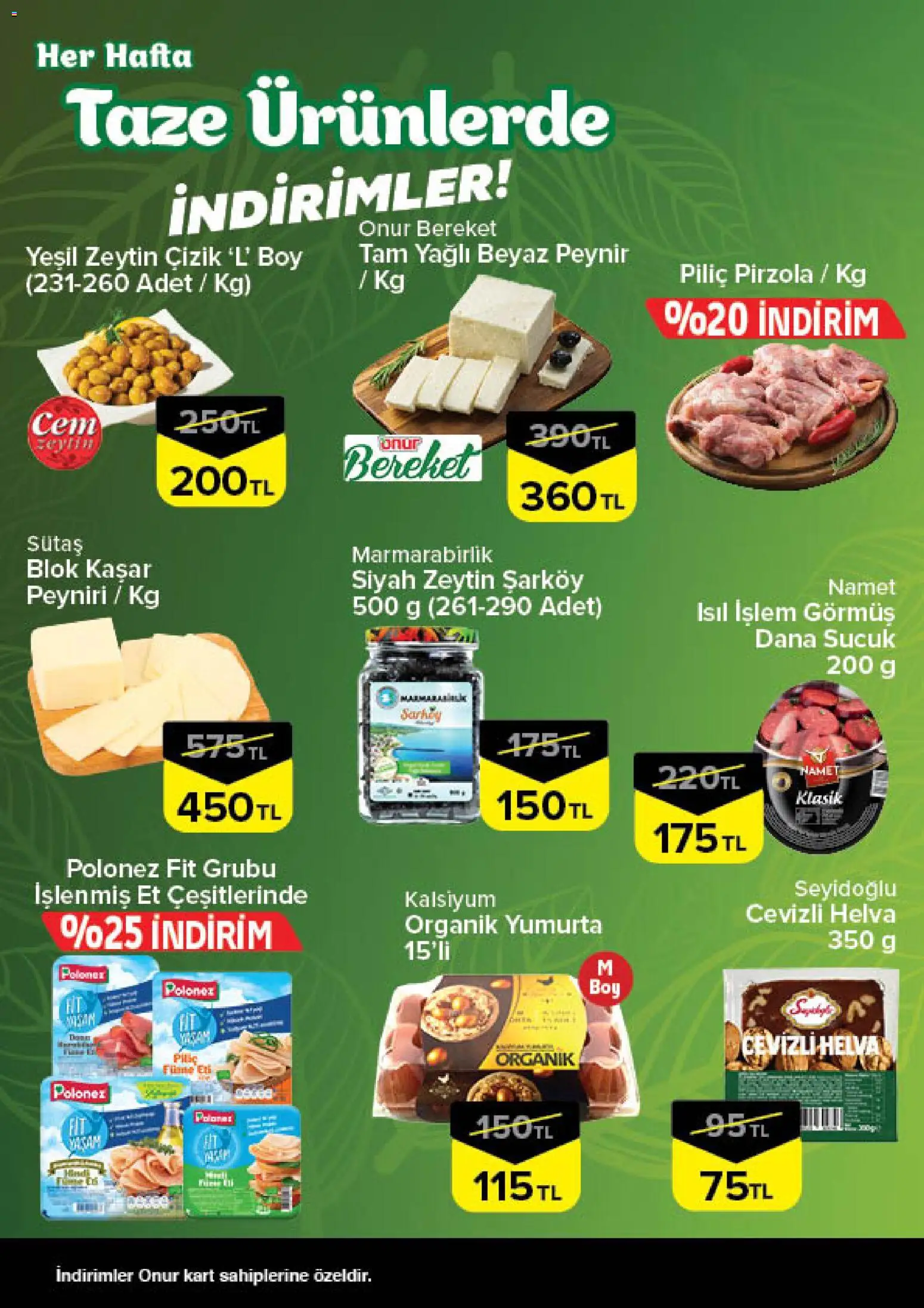 Onur Market - Taze Ürünlerde İndirimler - Trakya - 12.03.2026 tarihinden itibaren geçerlidir | Sayfa: 2 | Ürünler: Peynir, Yumurta, Piliç, Pirzola