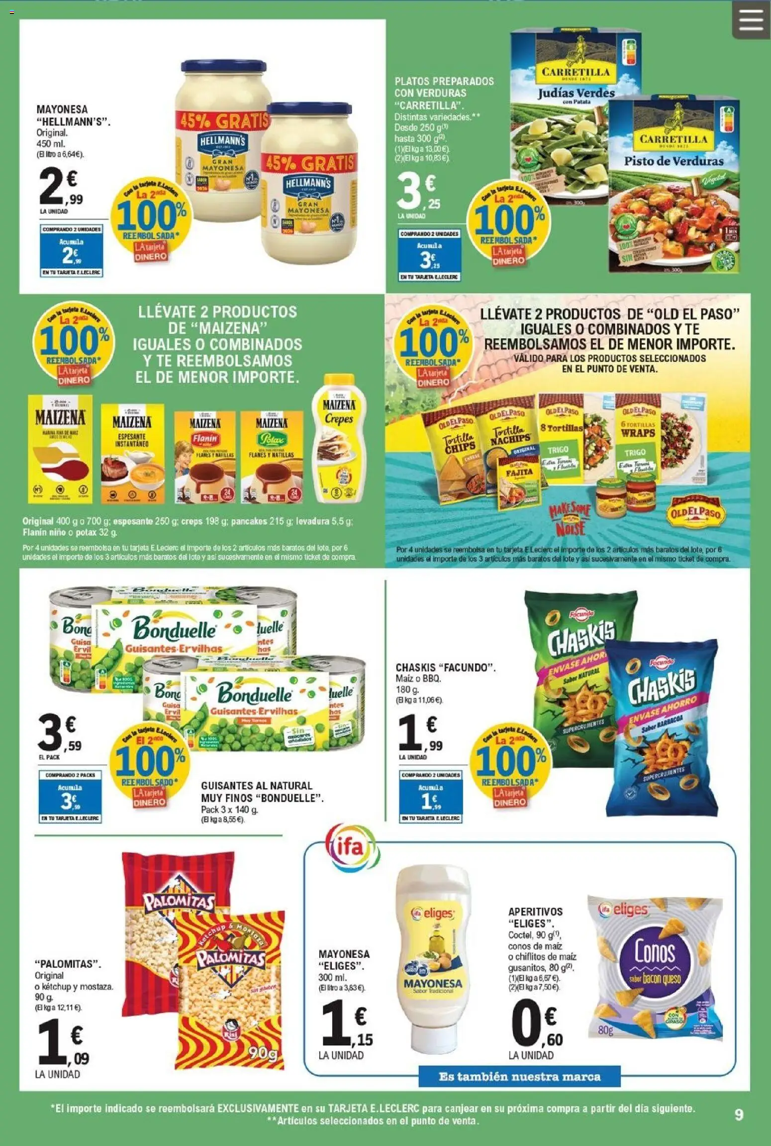 E.Leclerc folleto │ válido desde el 25.03.2026 | Página: 9 | Productos: Queso, Té, Οθόνη προβολής, Barbacoa