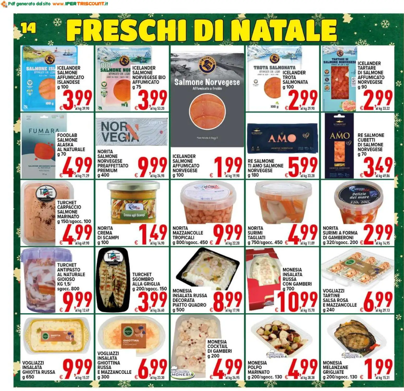 Volantino Ipertriscount del 06.12.2025 | Pagina: 14 | Prodotti: Crema, Salmone, Gamberi, Griglia