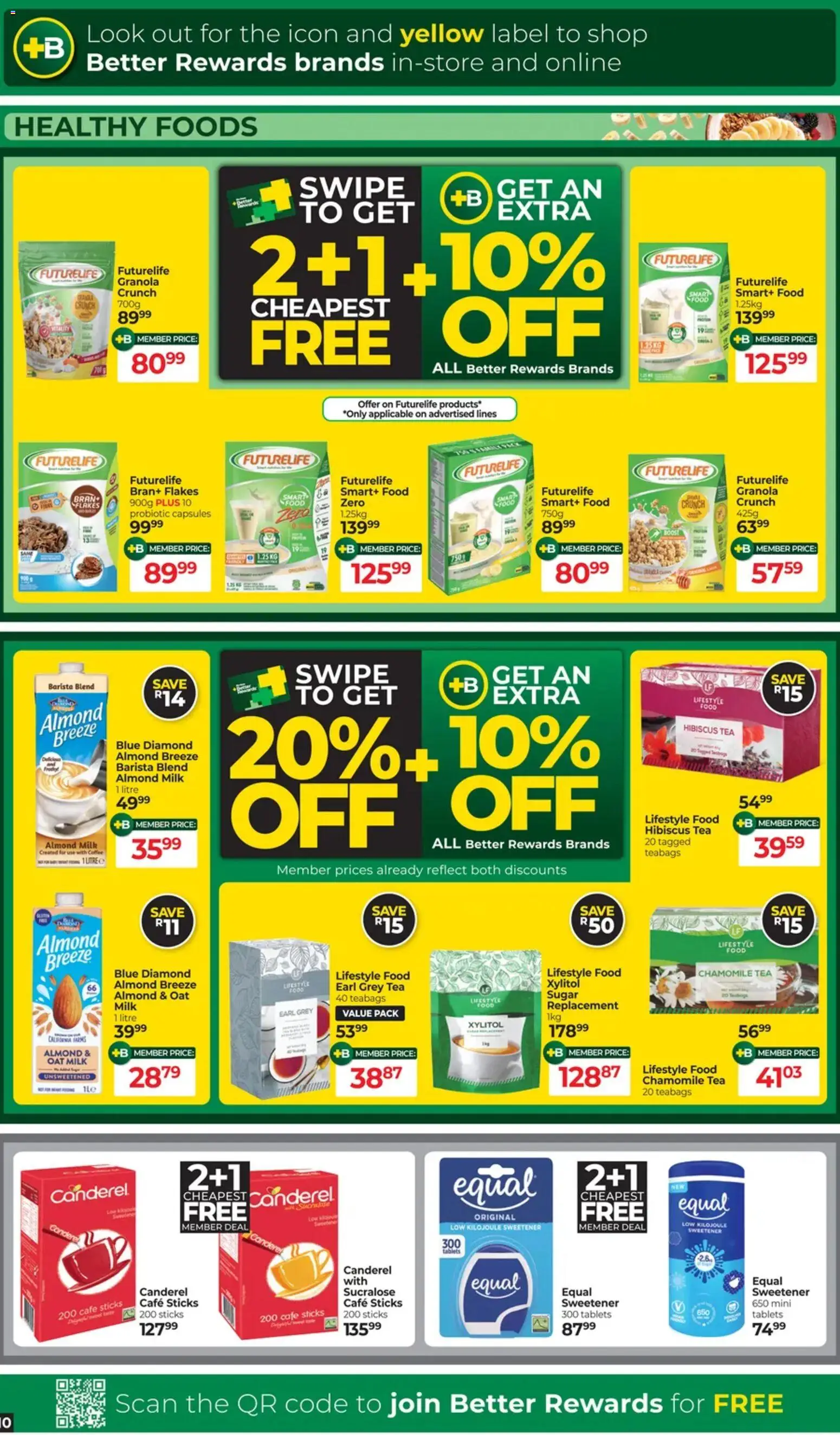 New Dis-Chem catalogue – valid from 14.04.2026 | Page: 10 | Products: Sweetener, Coffee, Flakes, Sugar