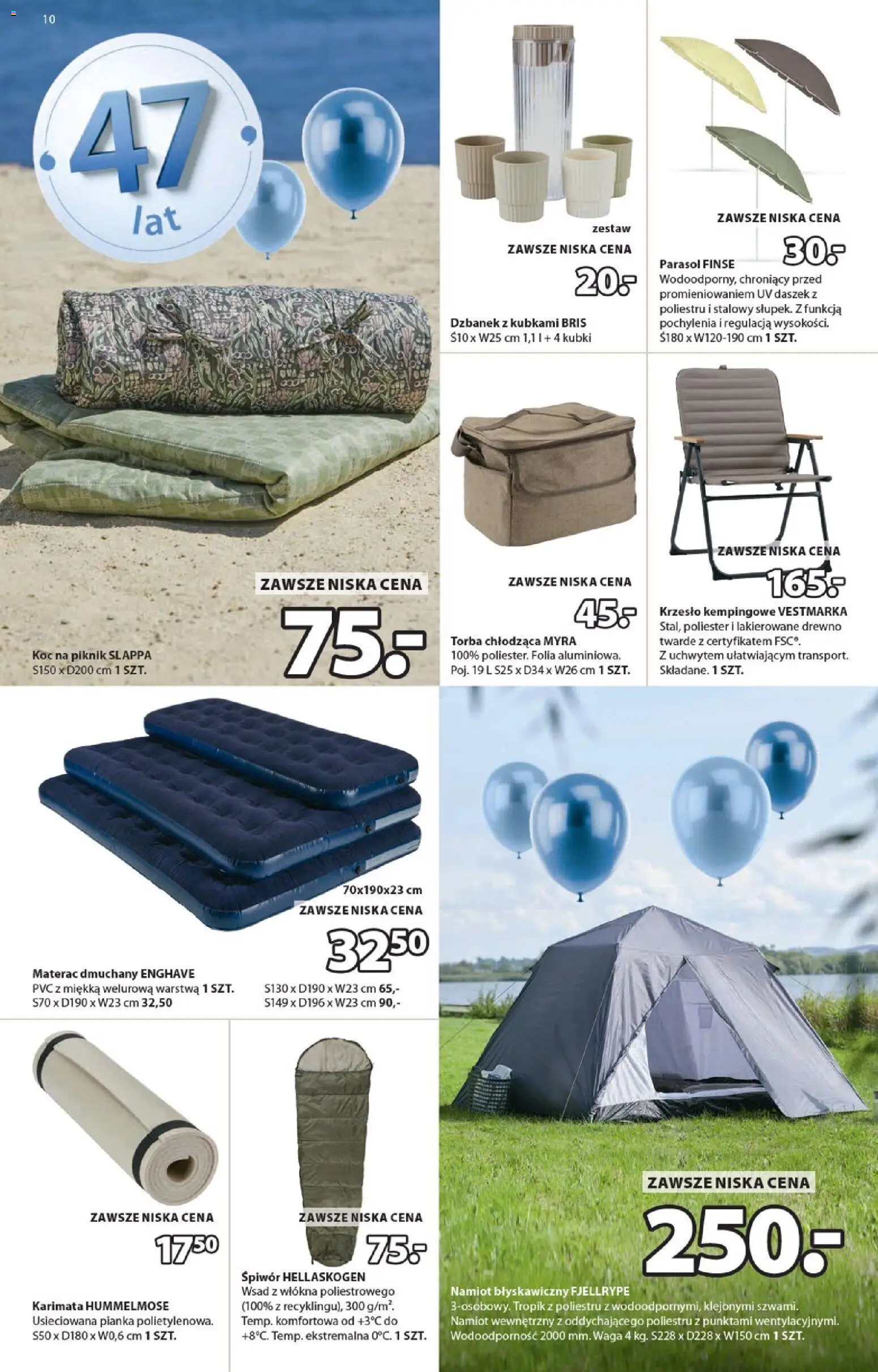 JYSK gazetka od 22.04.2026 | Strona: 10 | Produkty: Torba, Waga, Materac, Koc