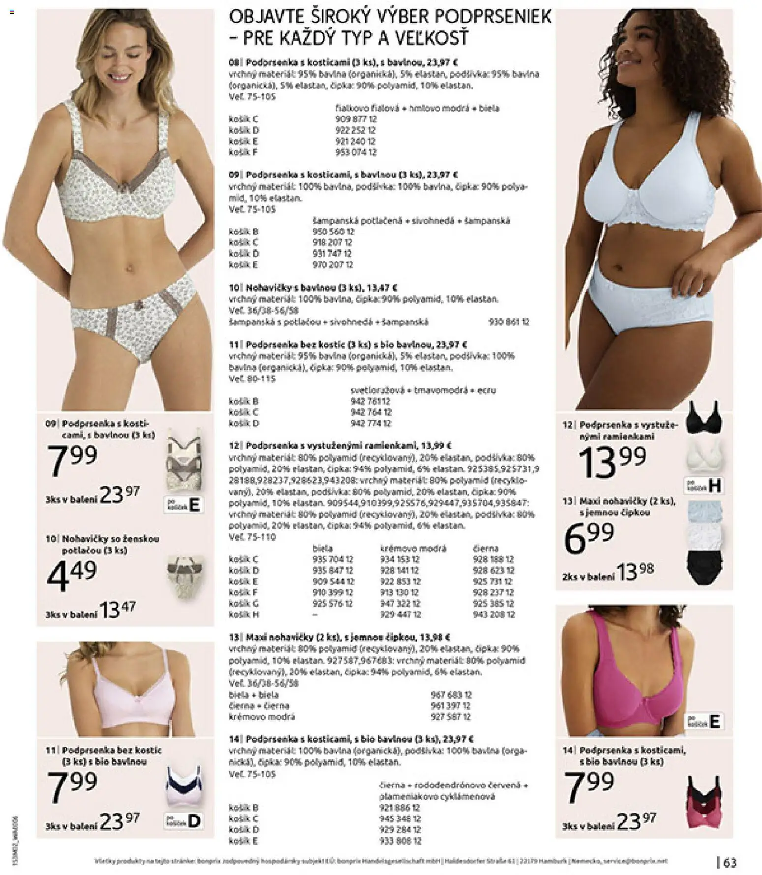 Nové Bonprix akcie – leták je platný od 20.02.2026 | Strana: 65 | Produkty: Nohavičky, Podprsenka, Šampanské