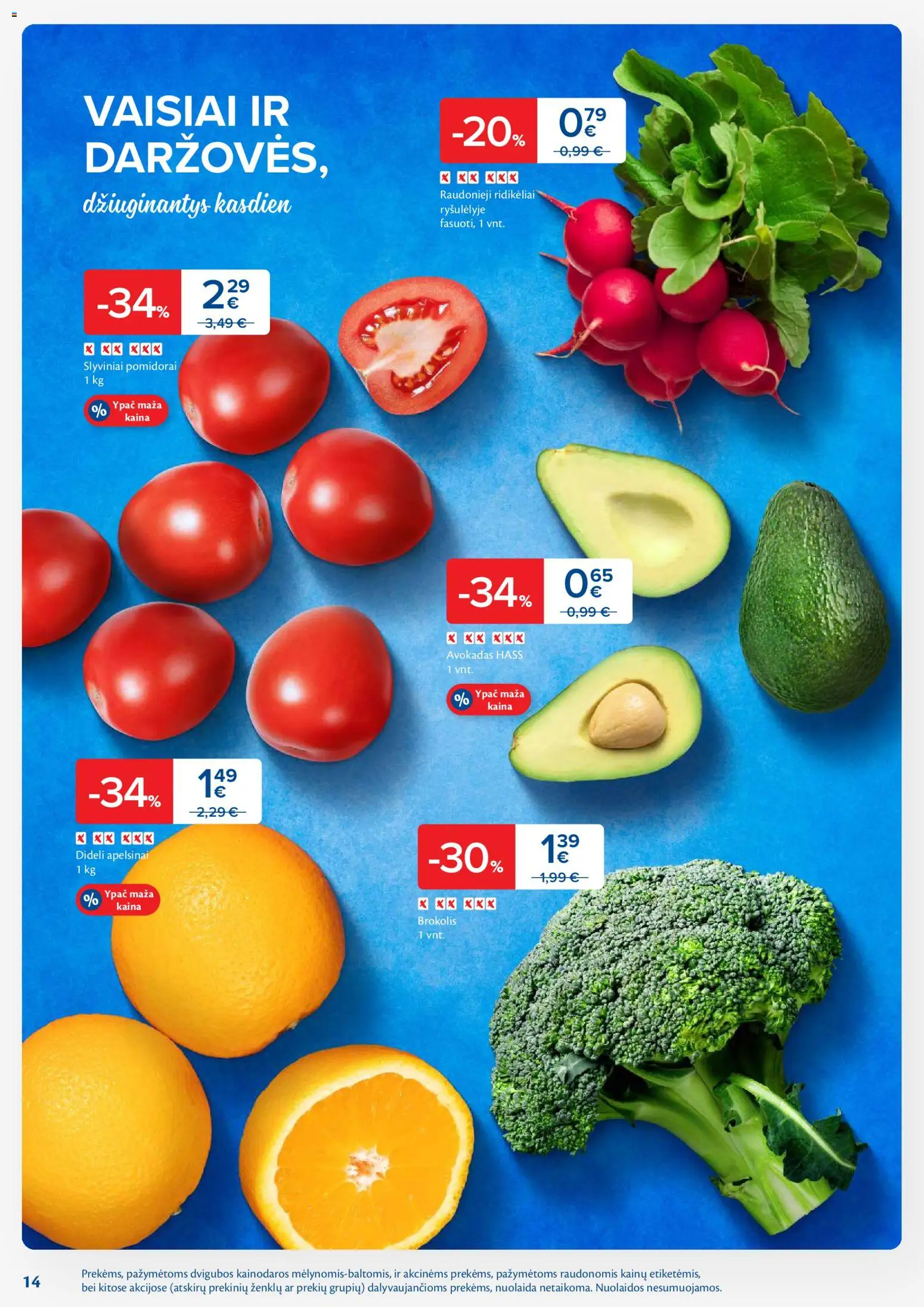 MAXIMA akcijos nuo 20.01.2026 | Puslapis: 14 | Prekių: Brokolis, Apelsinai, Pomidorai