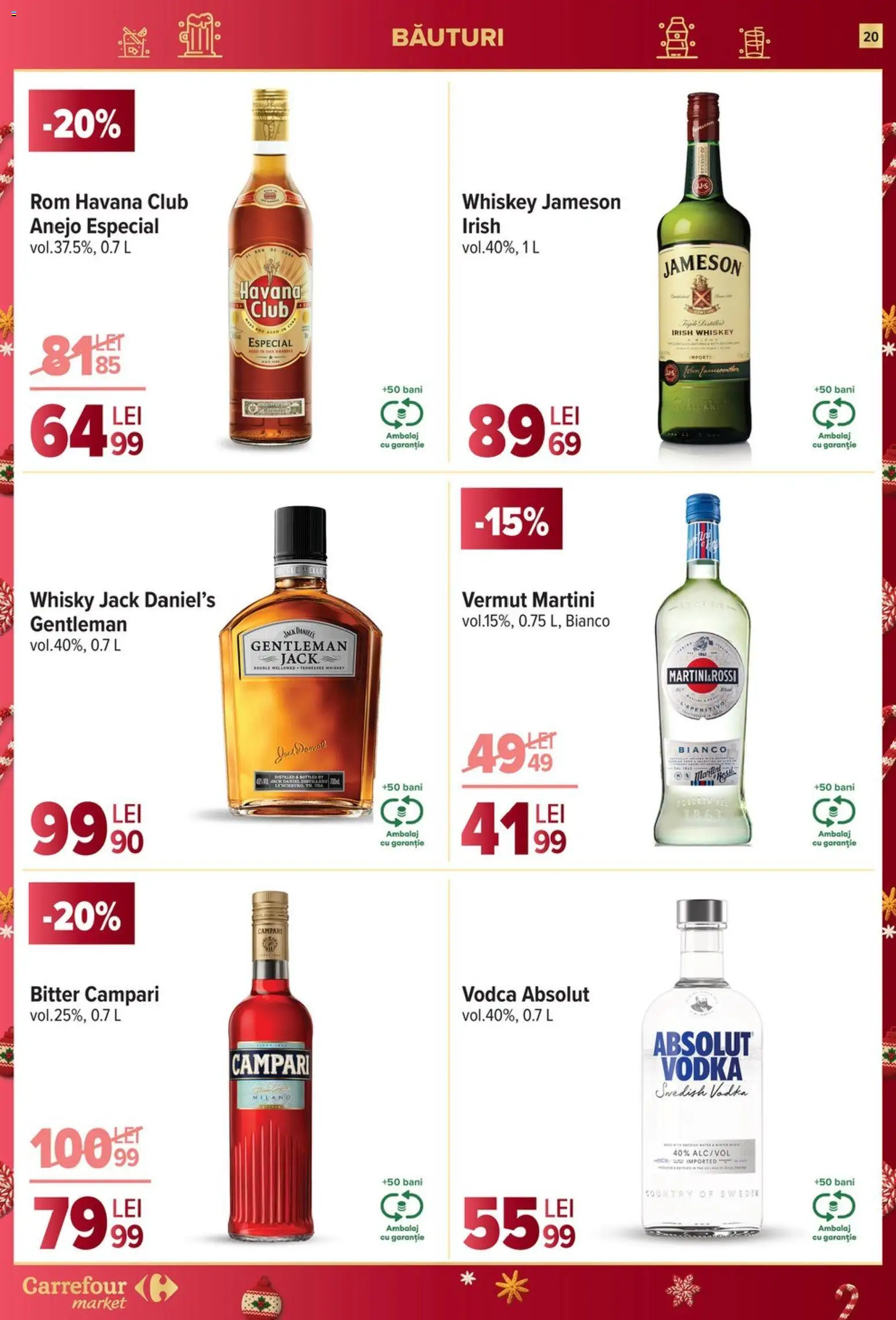 Noul catalog Carrefour – valabil de la 27.12.2025 | Pagină: 20 | Produse: Yulaf, Klementiinit, Rom, Whiskey