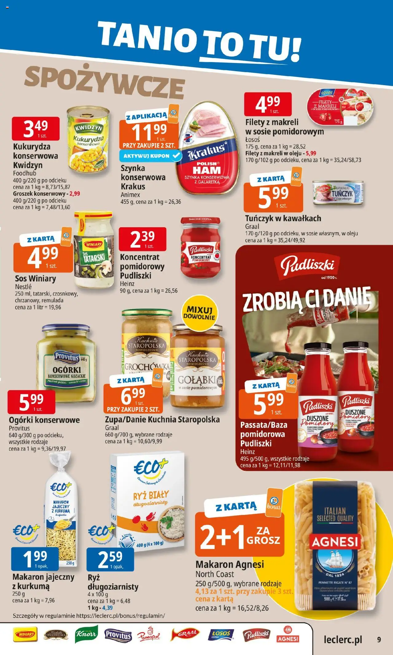 E.Leclerc Gazetka - Elbląg od 20.10.2025 | Strona: 9 | Produkty: Karta, Kurkuma, Łosoś, Ryż