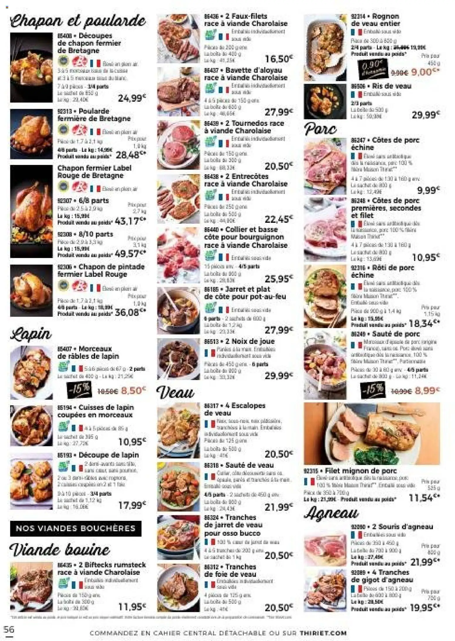 {H1} | Page: 56 | Produits: Souris d'agneau, Viande, Bavette, Viande bovine