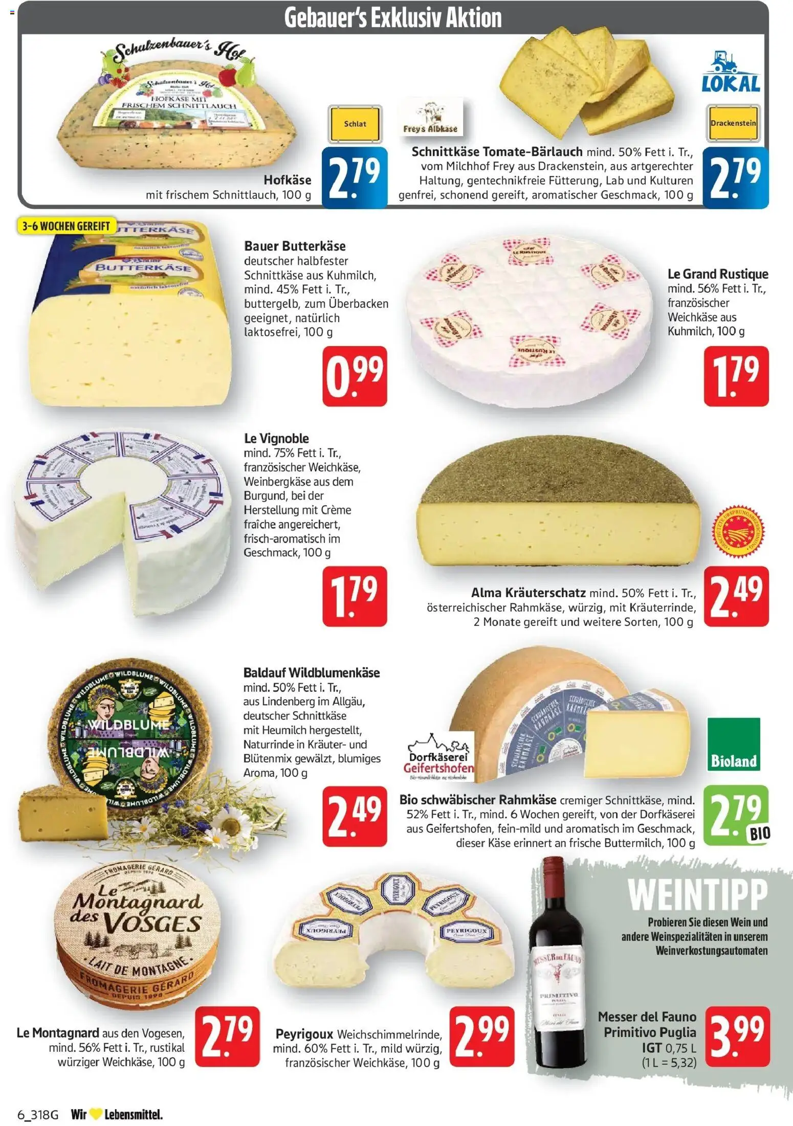 Edeka prospekt Geislingen	 – gültig ab 16.03.2026 | Seite: 6 | Produkte: Käse, Creme, Wein
