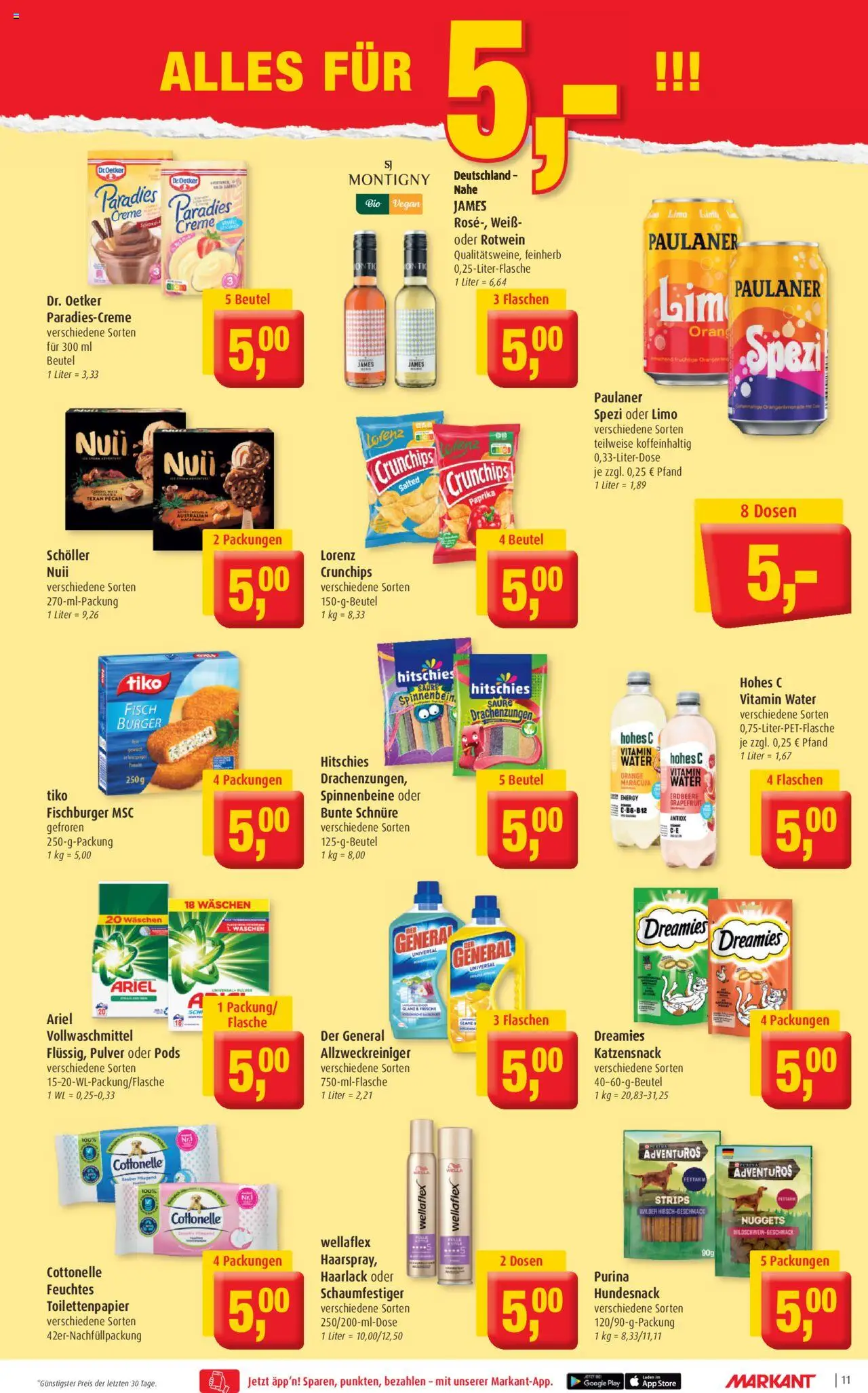 Markant Prospekt 	 - gültig ab dem 18.08.2025 | Seite: 11 | Produkte: Ariel, Rotwein, Paprika, Toilettenpapier