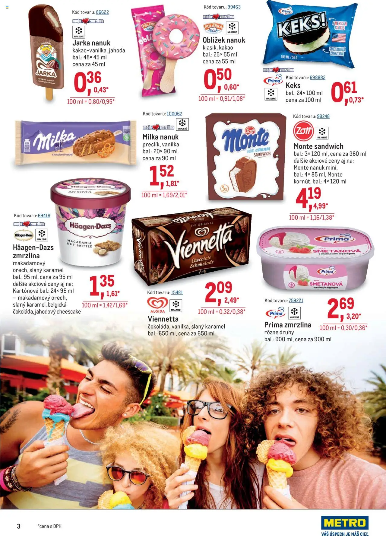 Metro Maloobchod │ platný od 13.08.2025 | Strana: 3 | Produkty: Nanuk, Zmrzlina, Milka, Kakao