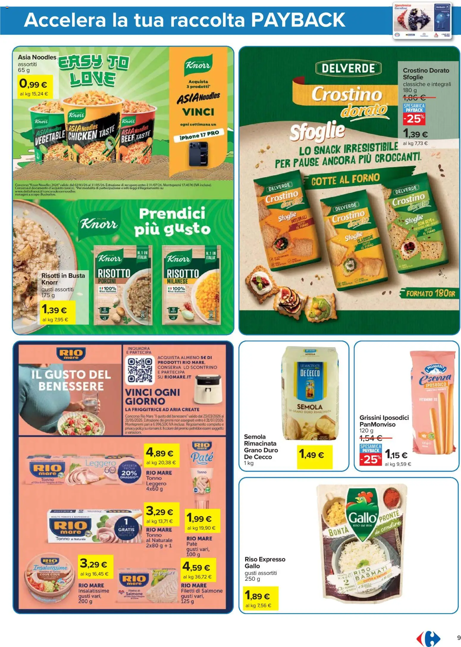 Volantino Carrefour del 07.04.2026 | Pagina: 9 | Prodotti: Iphone, Tonno, Tonno al naturale, Grissini