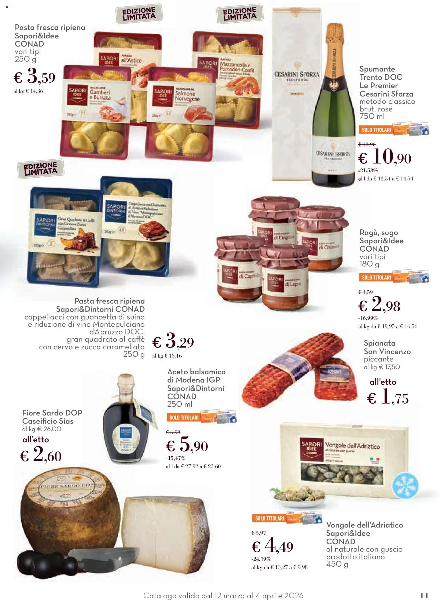 Volantino Conad del 12.03.2026 | Pagina: 11 | Prodotti: Vino, Pomodori, Pasta, Sugo