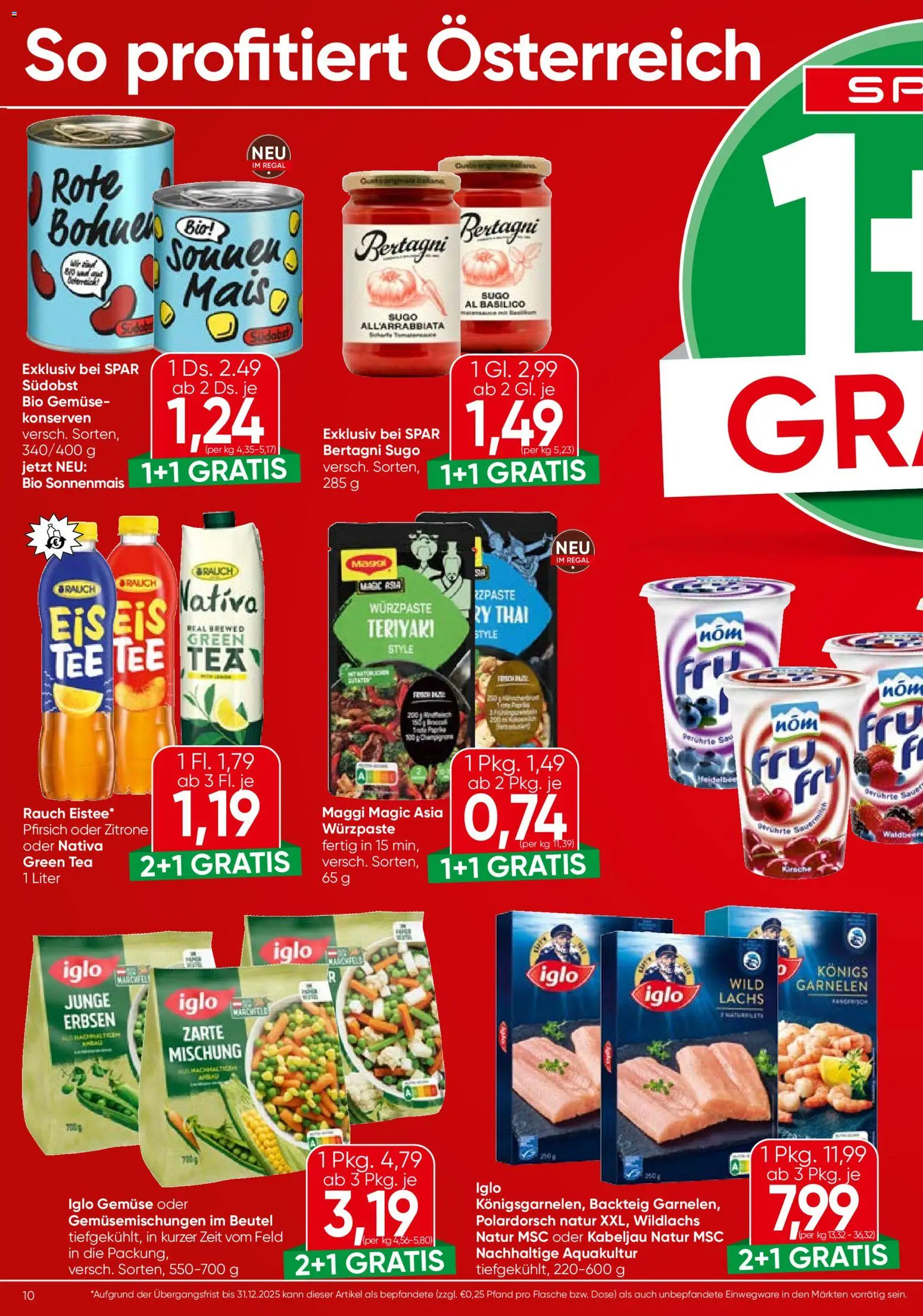 Spar Flugblatt - Burgenland gültig ab 23.10.2025 | Seite: 10 | Produkte: Eis, Gemüse, Erbsen, Tee